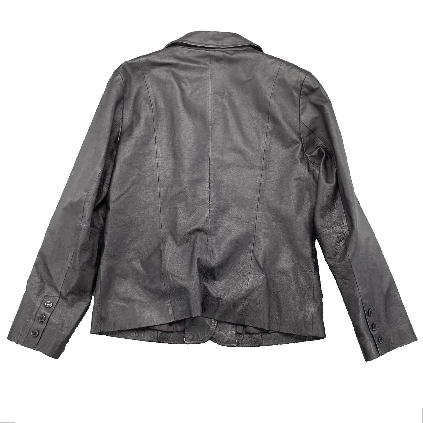 Vintage VINTAGE John Paul Richard Uniform Leather Jacket Womens 10 Brown Blazer 90s Chic Size L / US 10 / IT 46 - 2 Thumbnail