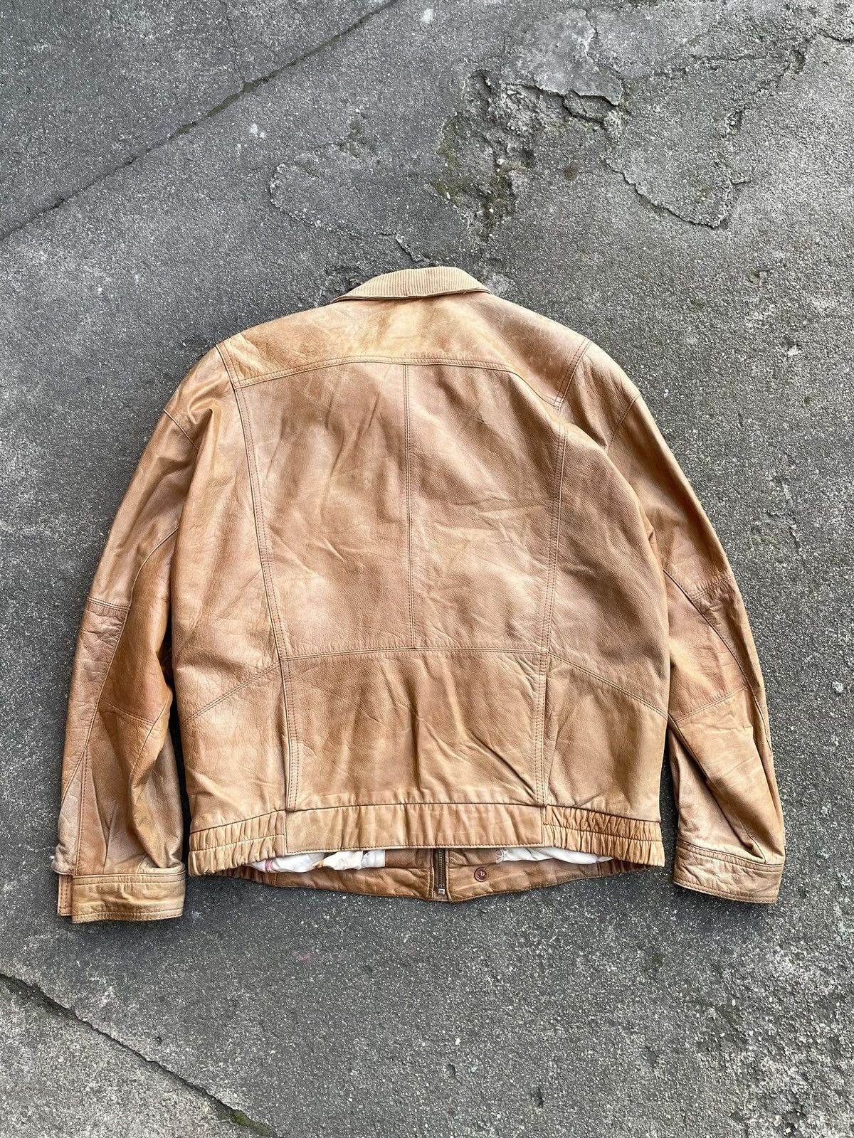 Vintage Washed Brown Retro 90s Genuine Real Leater Bomber Punk Rock Size US XL / EU 56 / 4 - 8 Thumbnail