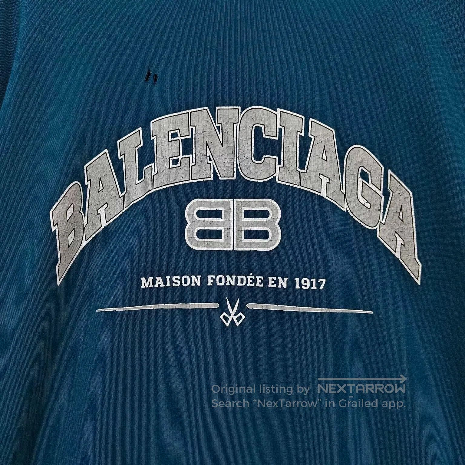 Balenciaga Balenciaga Distressed Logo Long Sleeve Shirt. Size US XL / EU 56 / 4 - 3 Thumbnail