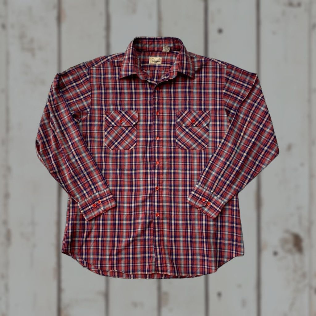 Etro VINTAGE Kingsport Shirt Large Flannel Button-Down Plaid Mens Retro Size US L / EU 52-54 / 3 - 1 Thumbnail