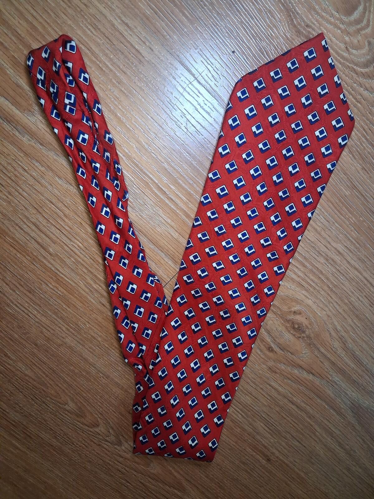 Polo Ralph Lauren Polo Ralph Lauren Silk Tie Red Geometric Handmade USA Wide Size ONE SIZE - 5 Thumbnail