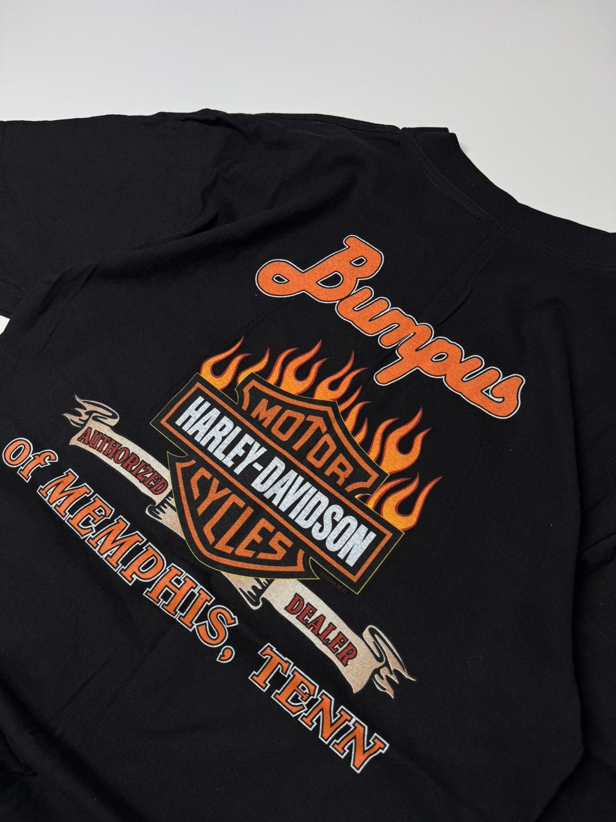 Harley Davidson Vintage Rare 2000 Harley Davidson Motorcycles tee flames y2k Size US L / EU 52-54 / 3 - 4 Thumbnail