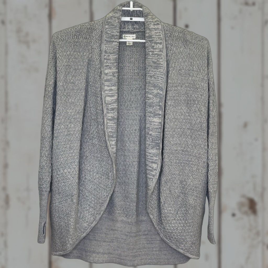 Dakine Dakini Open Front Sweater Cardigan Womens Sz Large Gray Cotton Blend Collar NEW Size L / US 10 / IT 46 - 1 Thumbnail
