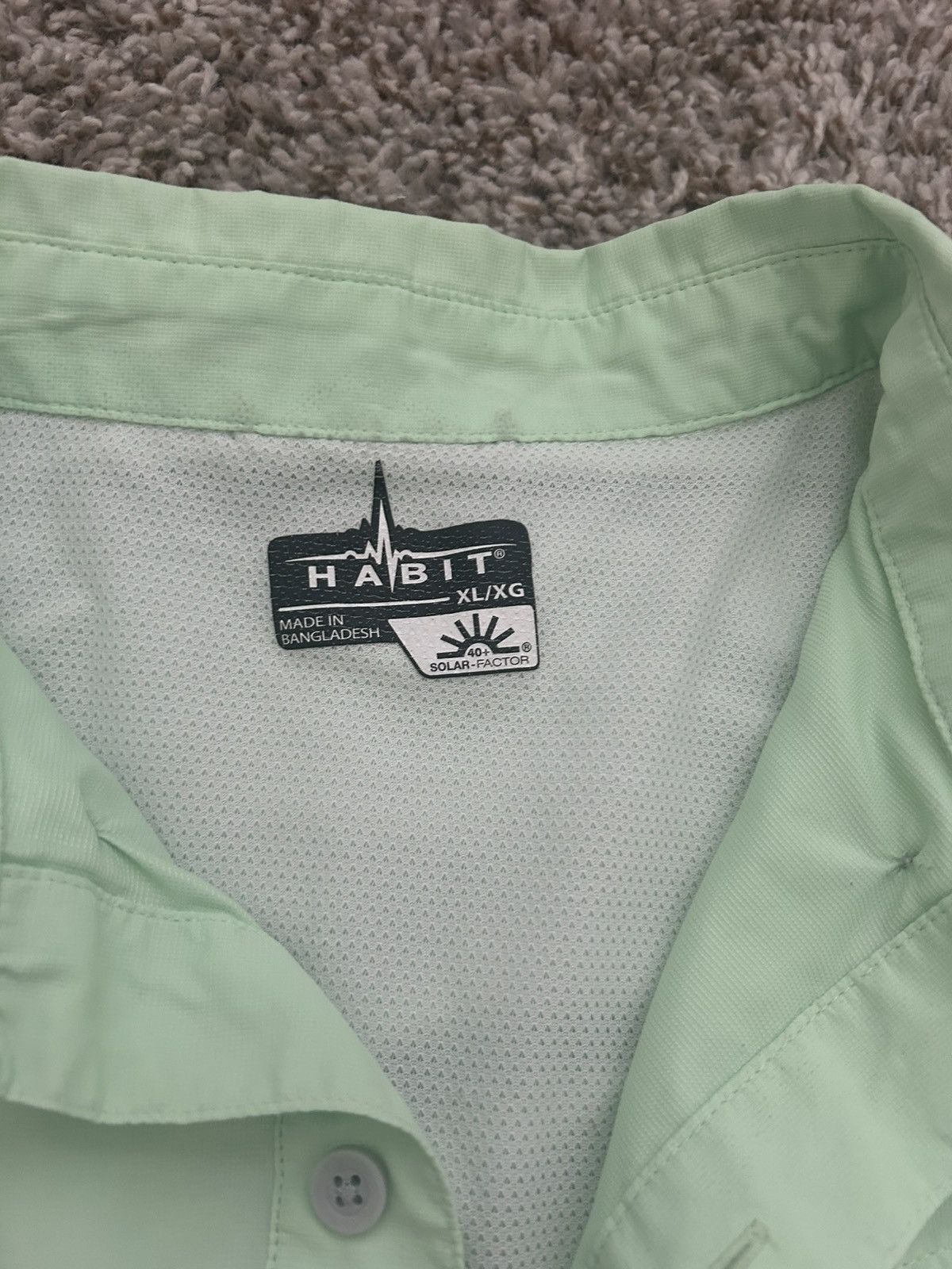 Other Habit Fishing Shirt Men's XL UPF 40+ Short Sleeve Button Up Size US XL / EU 56 / 4 - 5 Thumbnail