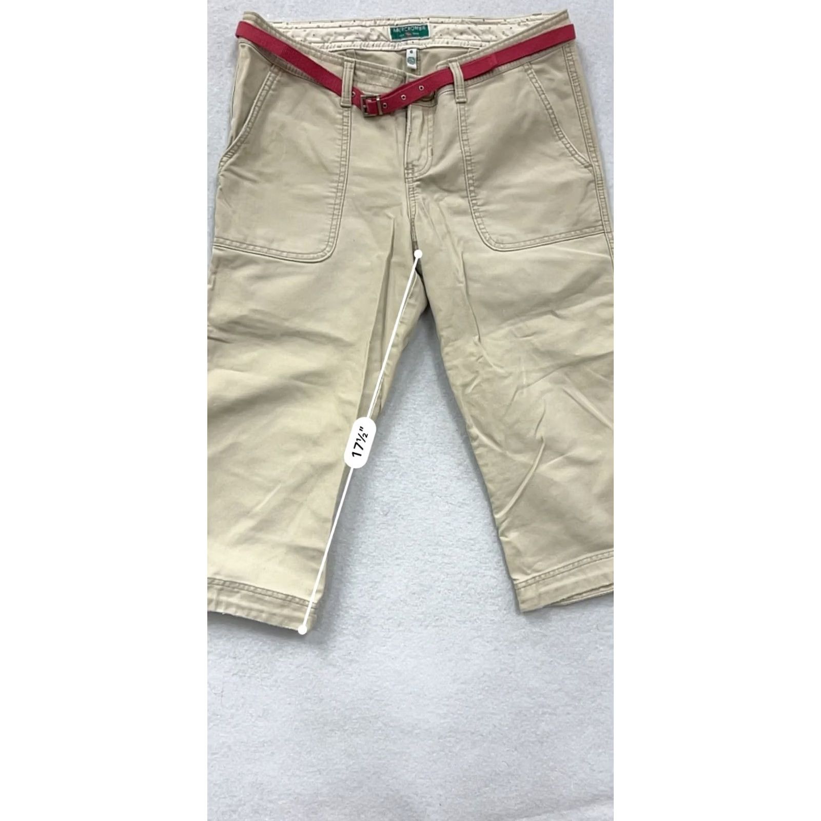 Abercrombie & Fitch VINTAGE Abercrombie & Fitch Capris Women 6 Beige Y2K Capri Women 6 Beige Capris Womens Girls Mens Size ONE SIZE - 8 Thumbnail