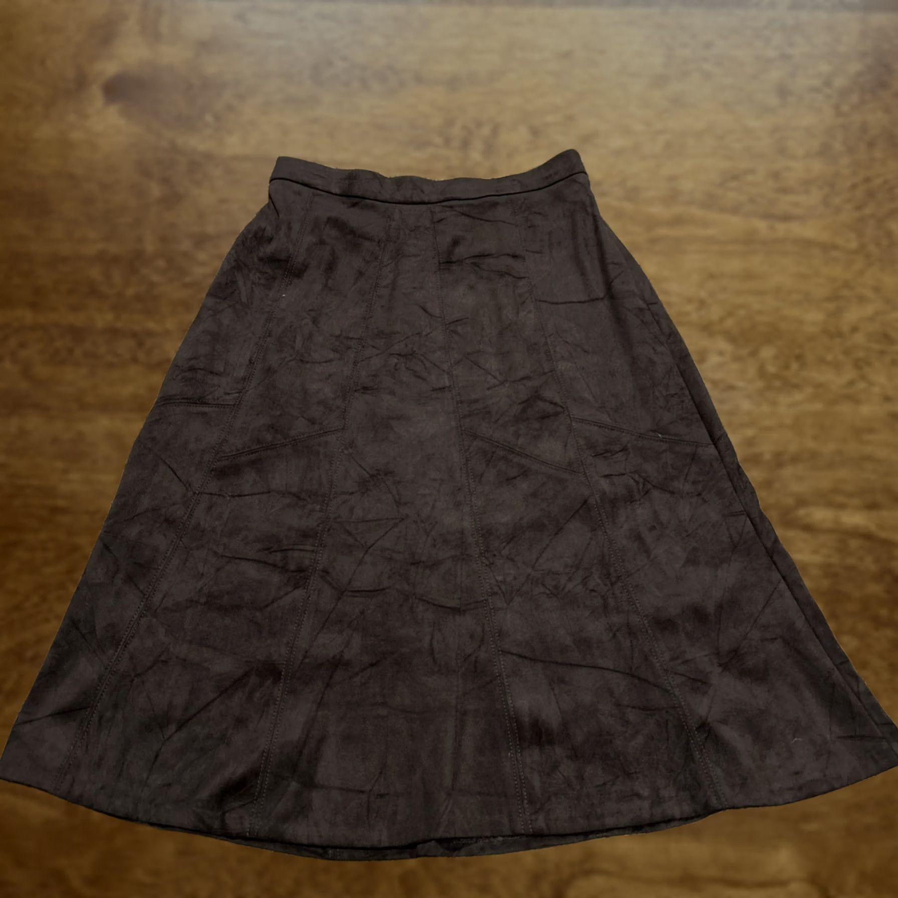 Vintage TanJay Skirt Women A-Line Midi 10P Brown Polyester Blend NWT Petite Bohemian Mid Rise Zipper 28” Waist 28” Size 32" / US 10 / IT 46 - 1 Thumbnail