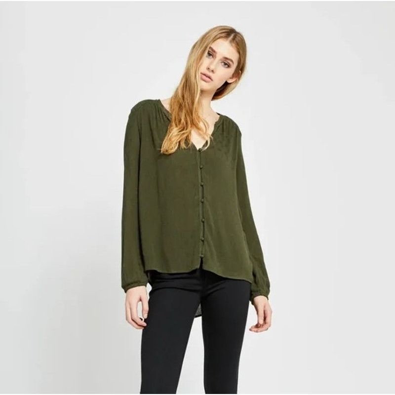 Other Gentle Fawn Emma Green Peasant Textured Blouse XS Size XS / US 0-2 / IT 36-38 - 1 Thumbnail