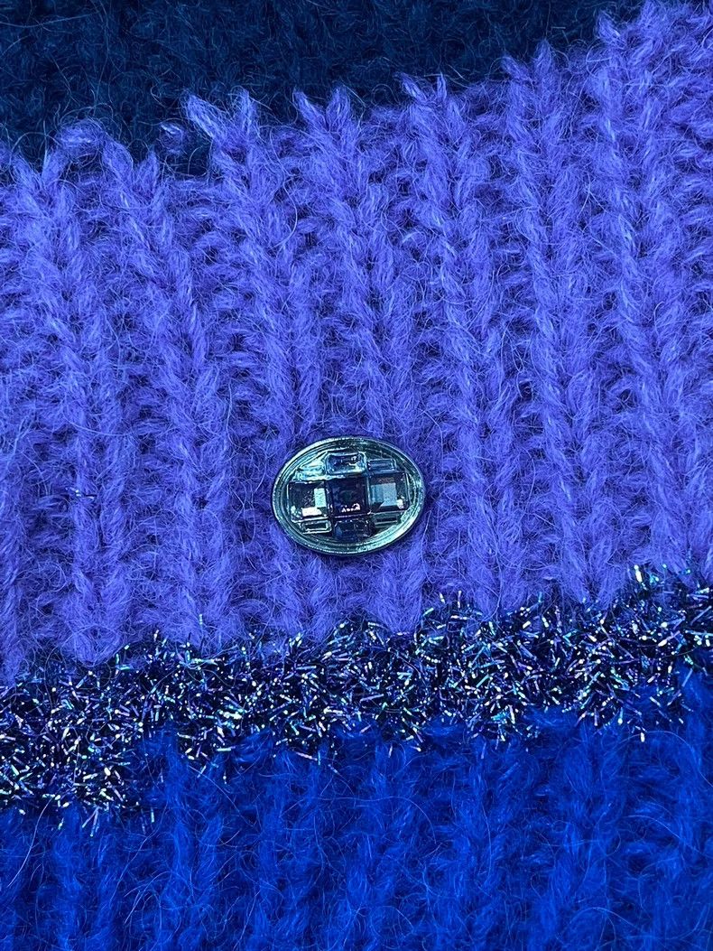 Chanel Chanel 22A purple and blue color-blocked alpaca sweater Size XXS / US 00 / IT 34 - 3 Thumbnail