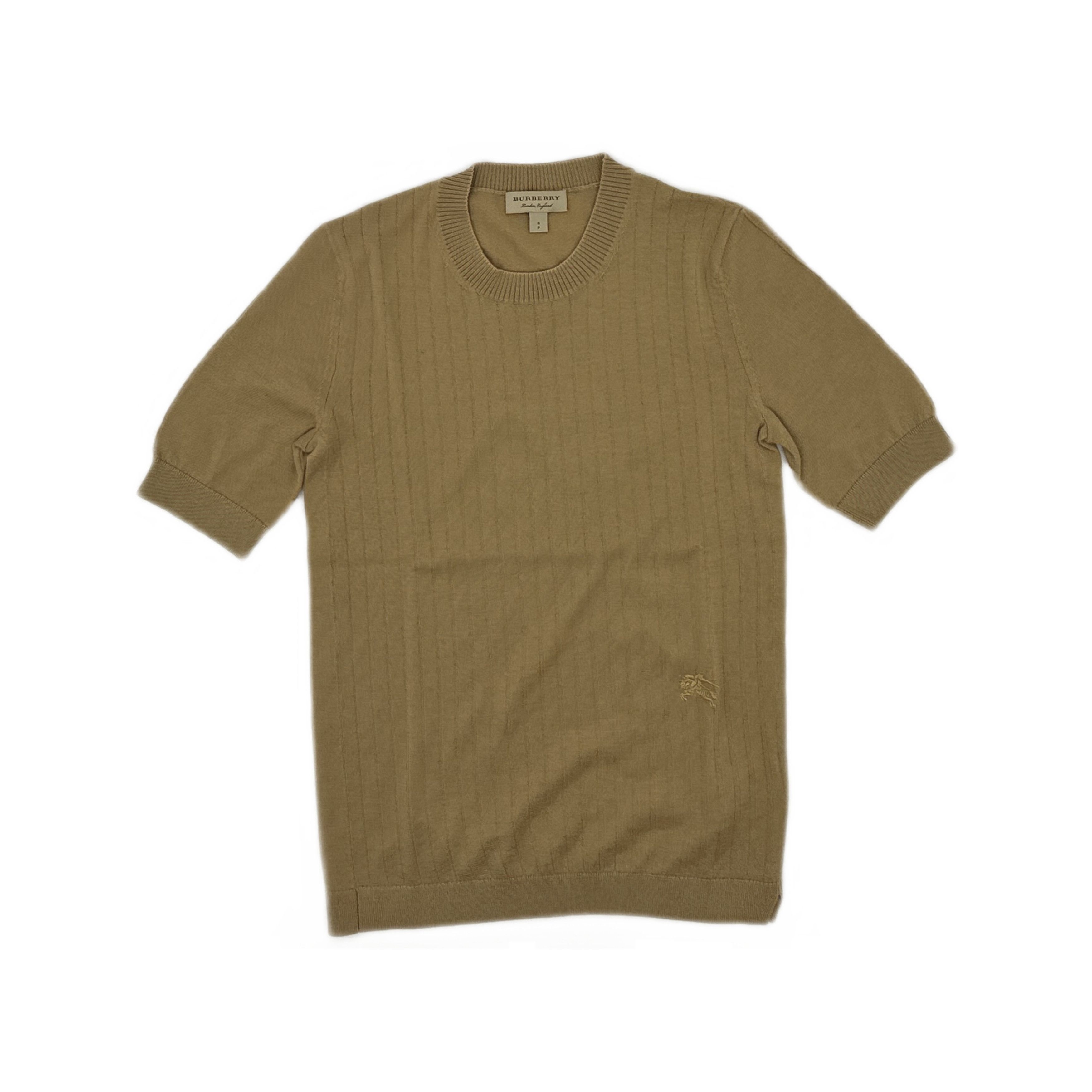 Burberry Burberry Beige Knit Short Sleeve Sweater Size S Size S / US 4 / IT 40 - 1 Thumbnail