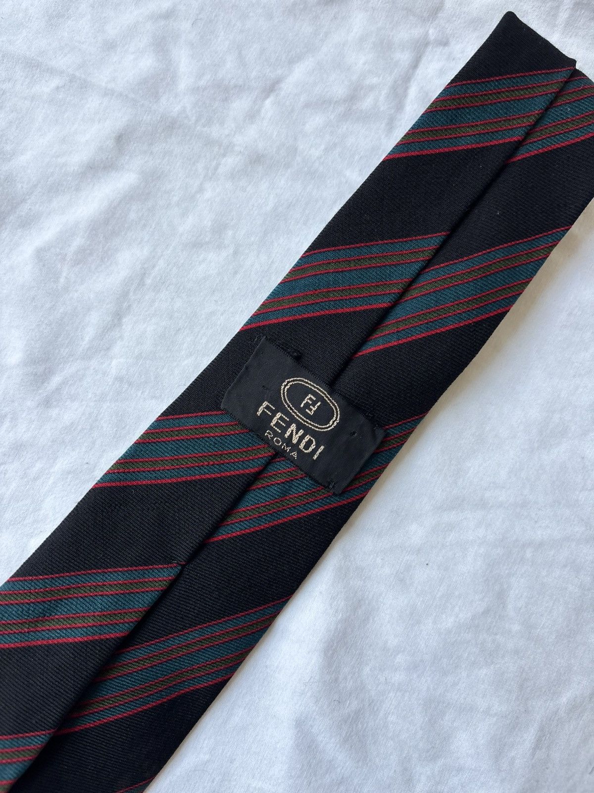 Fendi Vintage Fendi Roma Silk Stripe Tie - Italian Necktie Size ONE SIZE - 2 Thumbnail