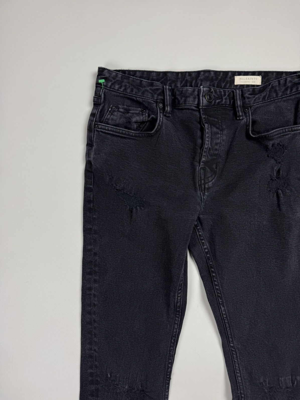 Allsaints × Japanese Brand Allsaints Cigarette Damaged Distressed Denim Skinny Jeans Size US 30 / EU 46 - 8 Thumbnail