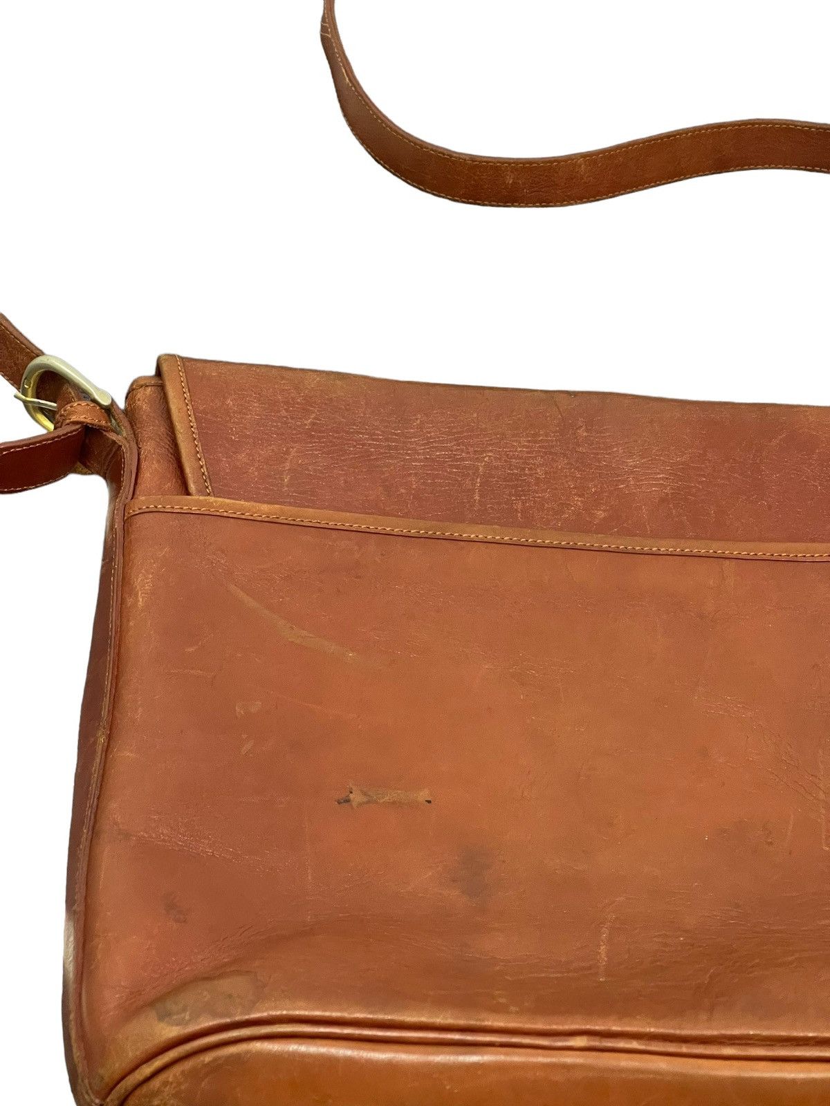 Japanese Brand Full Leather Patina Wako Cross Body Bag 4🟩 Size ONE SIZE - 21 Thumbnail