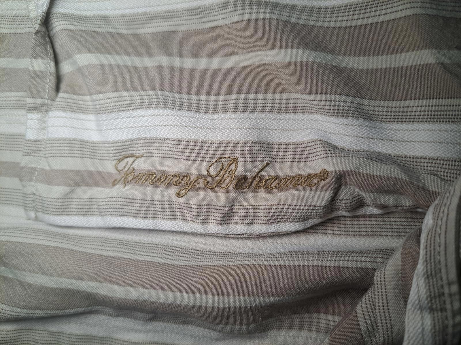 Tommy Bahama Tommy Bahama Button Up Shirt XXL Beige Striped 100% Silk Size US XXL / EU 58 / 5 - 4 Thumbnail