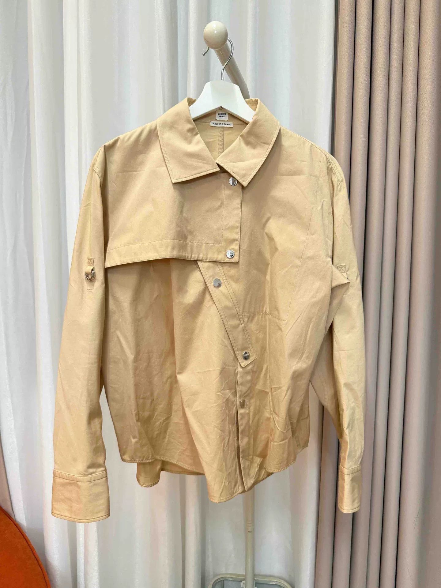 Hermes Hermes Asymmetrical Shirt Jacket Size US S / EU 44-46 / 1 - 1 Thumbnail