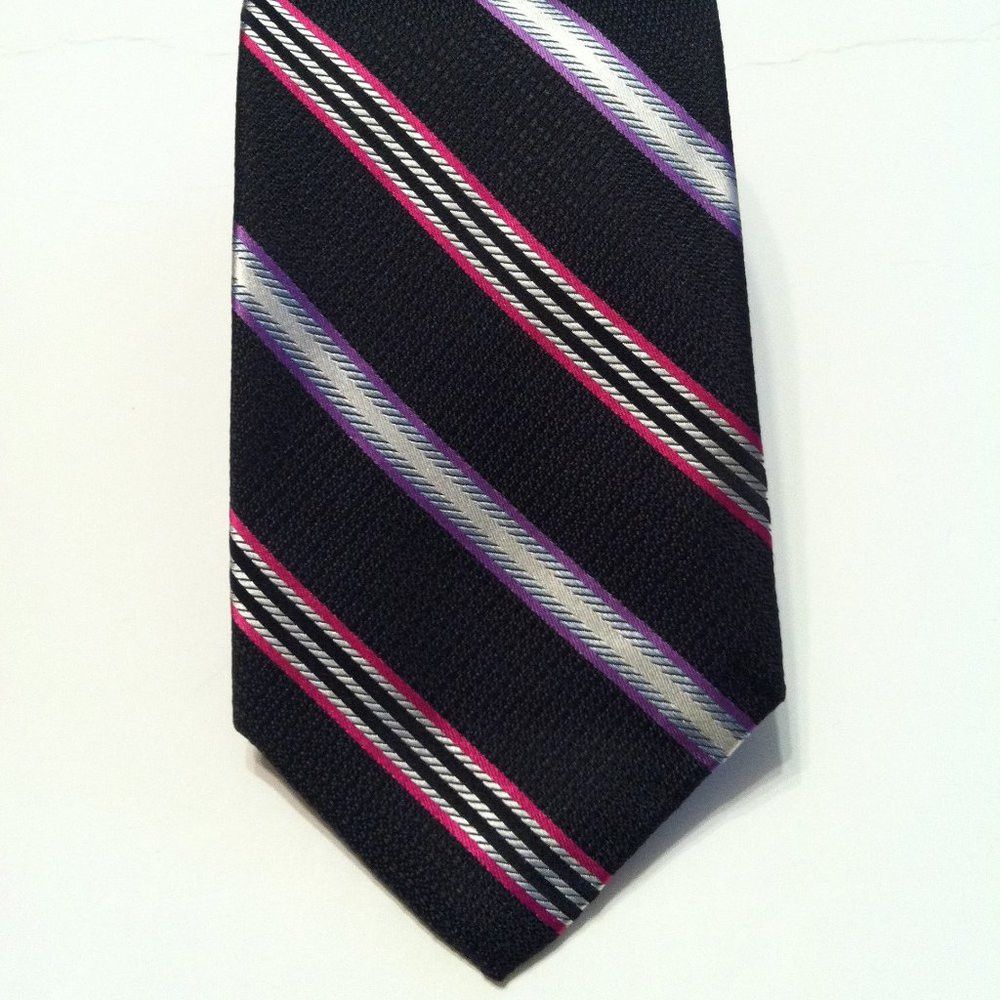 Robert Talbott ROBERT TALBOTT MENS NEW BLACK SILK TIE WIDTH: 3 1/2" Size ONE SIZE - 1 Thumbnail