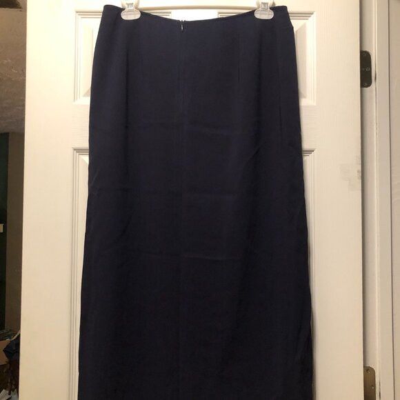 Talbots TALBOTS women's navy fully LINED skirt size: 14 Size 36" / US 14 / IT 50 - 2 Thumbnail