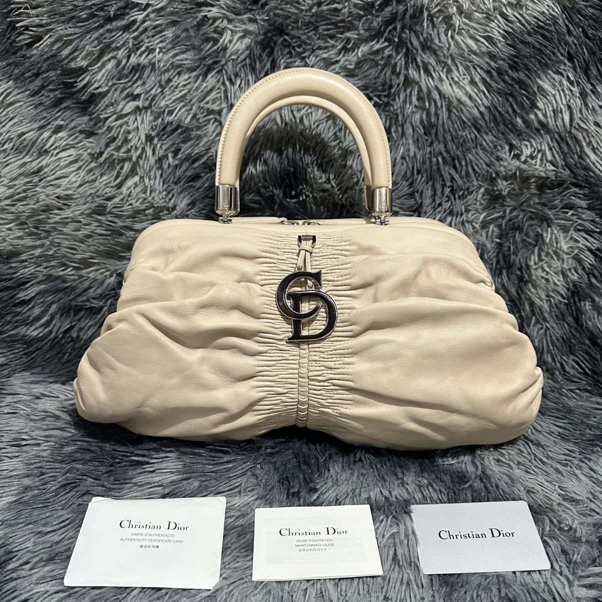 Dior Dior Light Beige Leather Karenina East West Karenina Satchel Size ONE SIZE - 1 Thumbnail