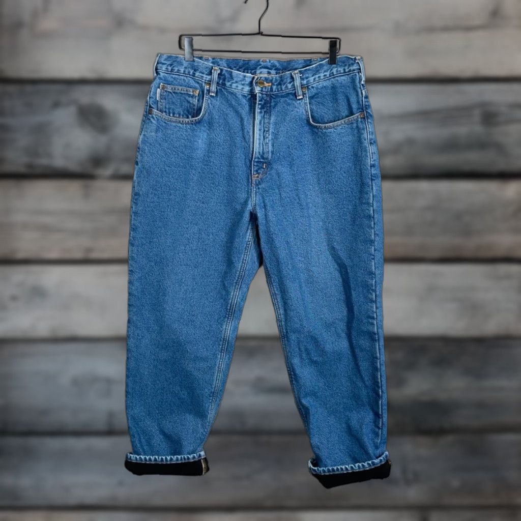 Carhartt VINTAGE Carhartt Jeans Men’s 36 x 30 Regular Blue Denim Fleece-Lined 90s Grunge Y2K DST B155-DST Mens Size US 36 / EU 52 - 1 Thumbnail