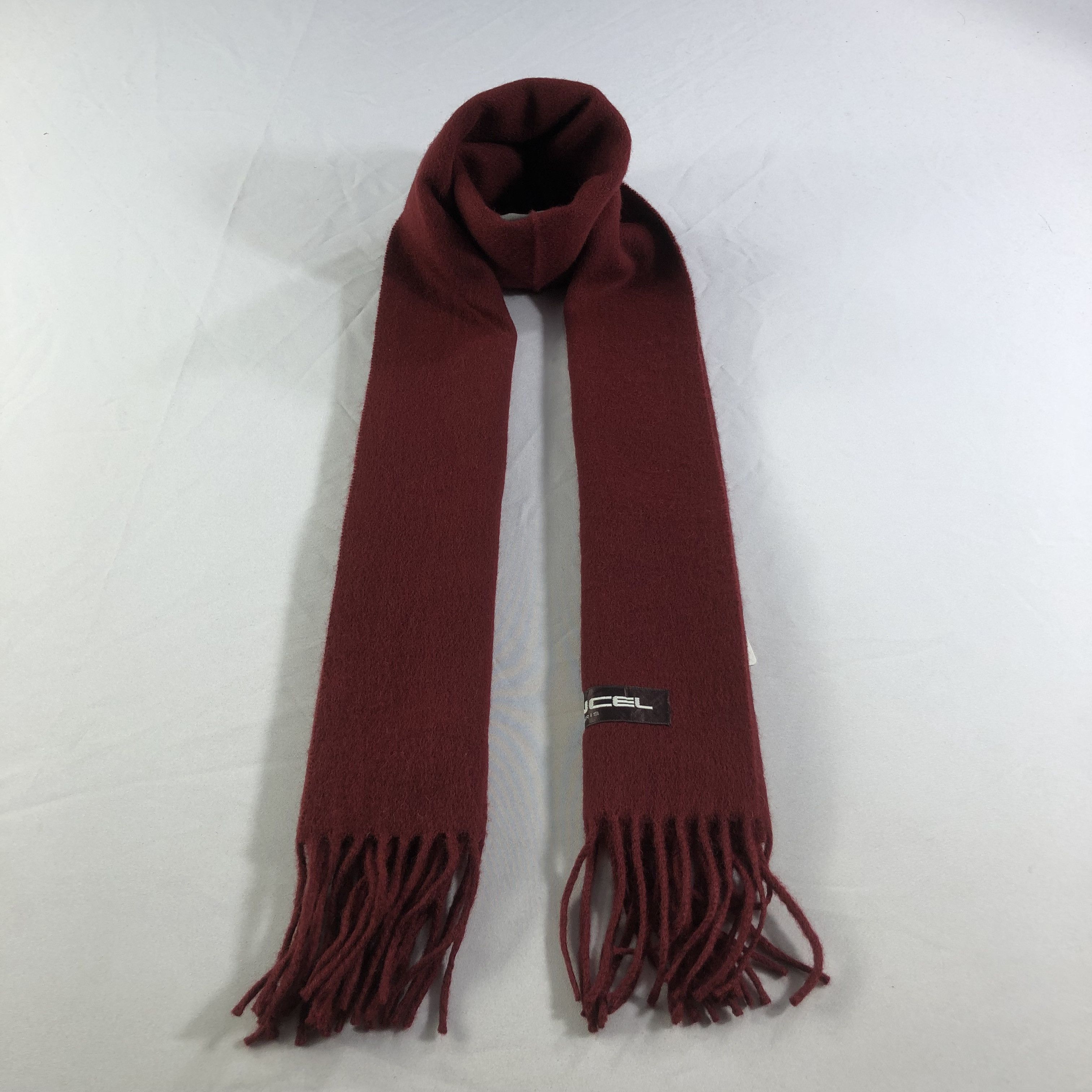 Lancel Lancel Plain Burgundy Wool Scarf Muffler V1463 Size ONE SIZE - 1 Thumbnail