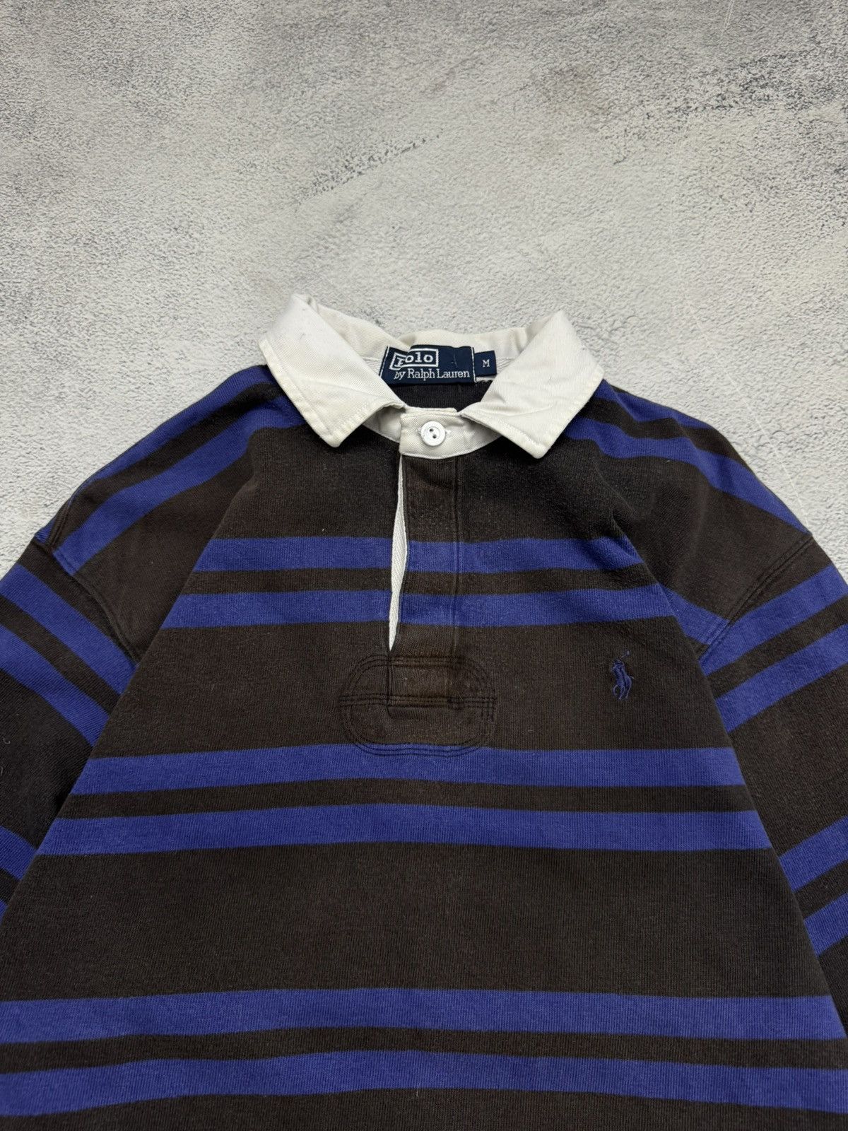Polo Ralph Lauren Vintage Polo Ralph Lauren Black Purple Striped Long Sleeve Size US M / EU 48-50 / 2 - 1 Thumbnail