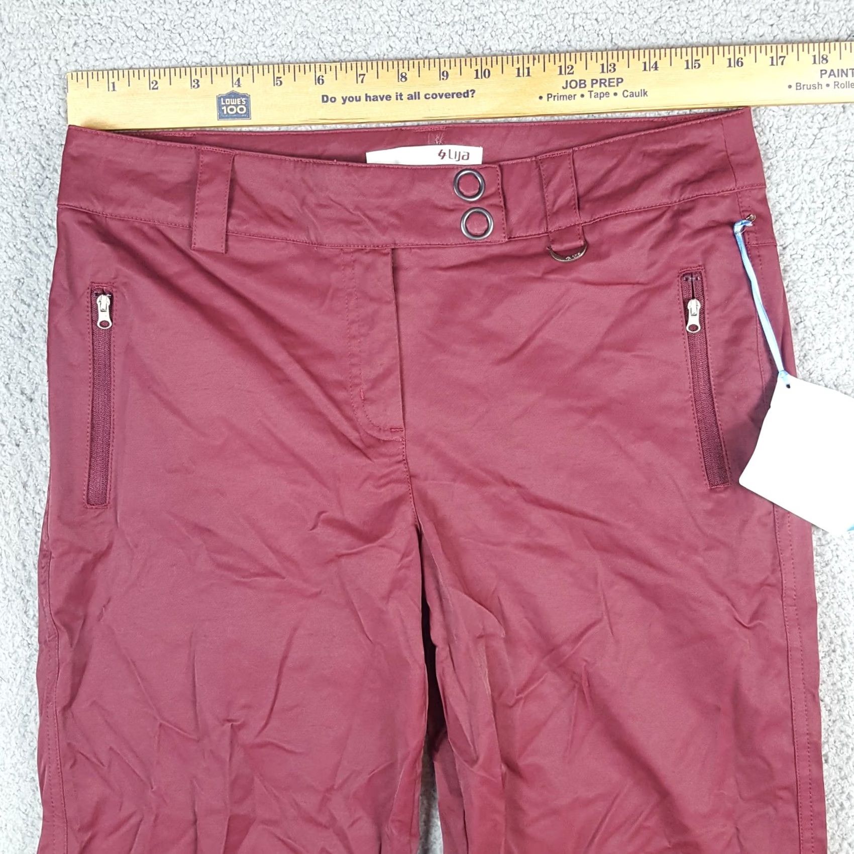 Vintage VINTAGE Y2K Preppy Maroon Stretch Zip Pocket Women's Size 10 Straight Leg Pants Size 32" / US 10 / IT 46 - 5 Thumbnail