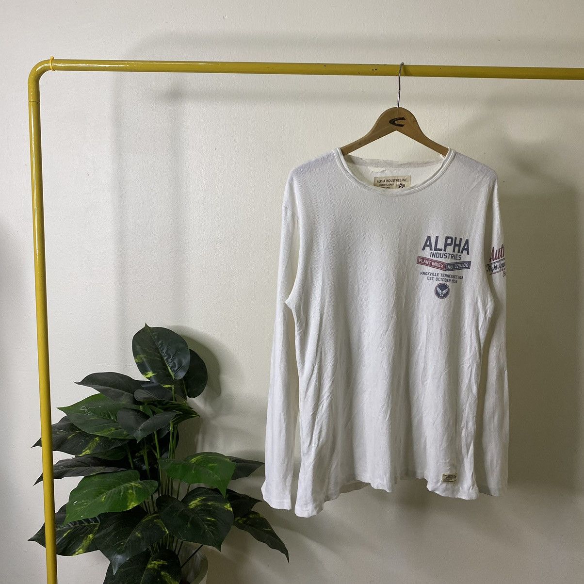 Alpha Industries × Buzz Rickson's × Vintage Y2K Alpha Industries Flight Apparel Army Military LS Tee Size US M / EU 48-50 / 2 - 5 Thumbnail