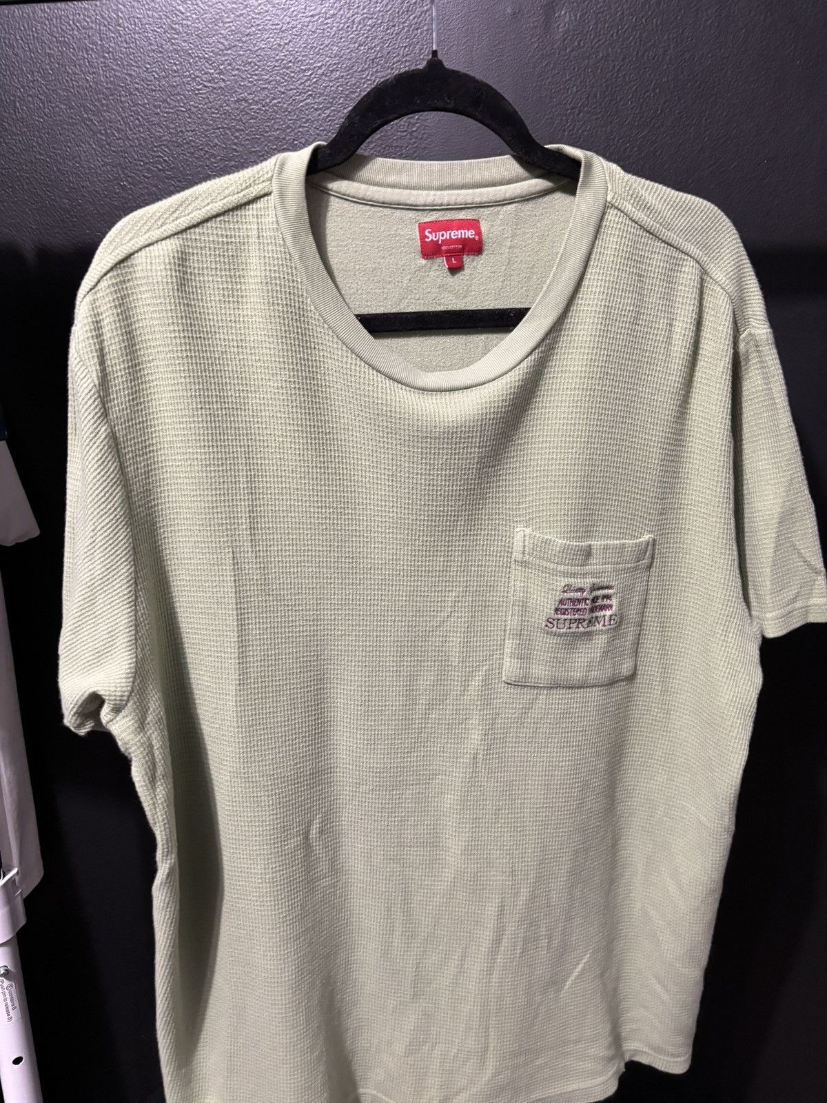 Supreme Supreme Waffle Pocket Tee - SAGE (FW/19) Size US L / EU 52-54 / 3 - 1 Thumbnail