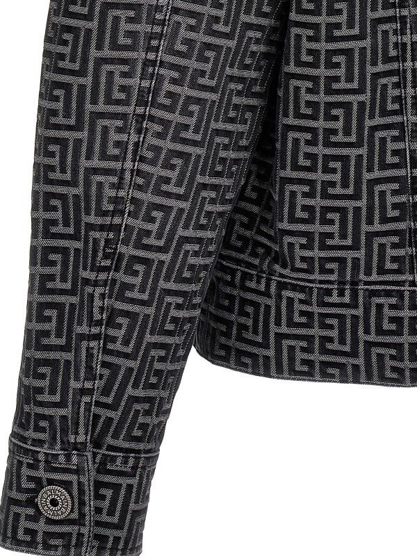 Balmain o1s1wg110126 Logo Pattern Jacket in Black Size US S / EU 44-46 / 1 - 4 Thumbnail