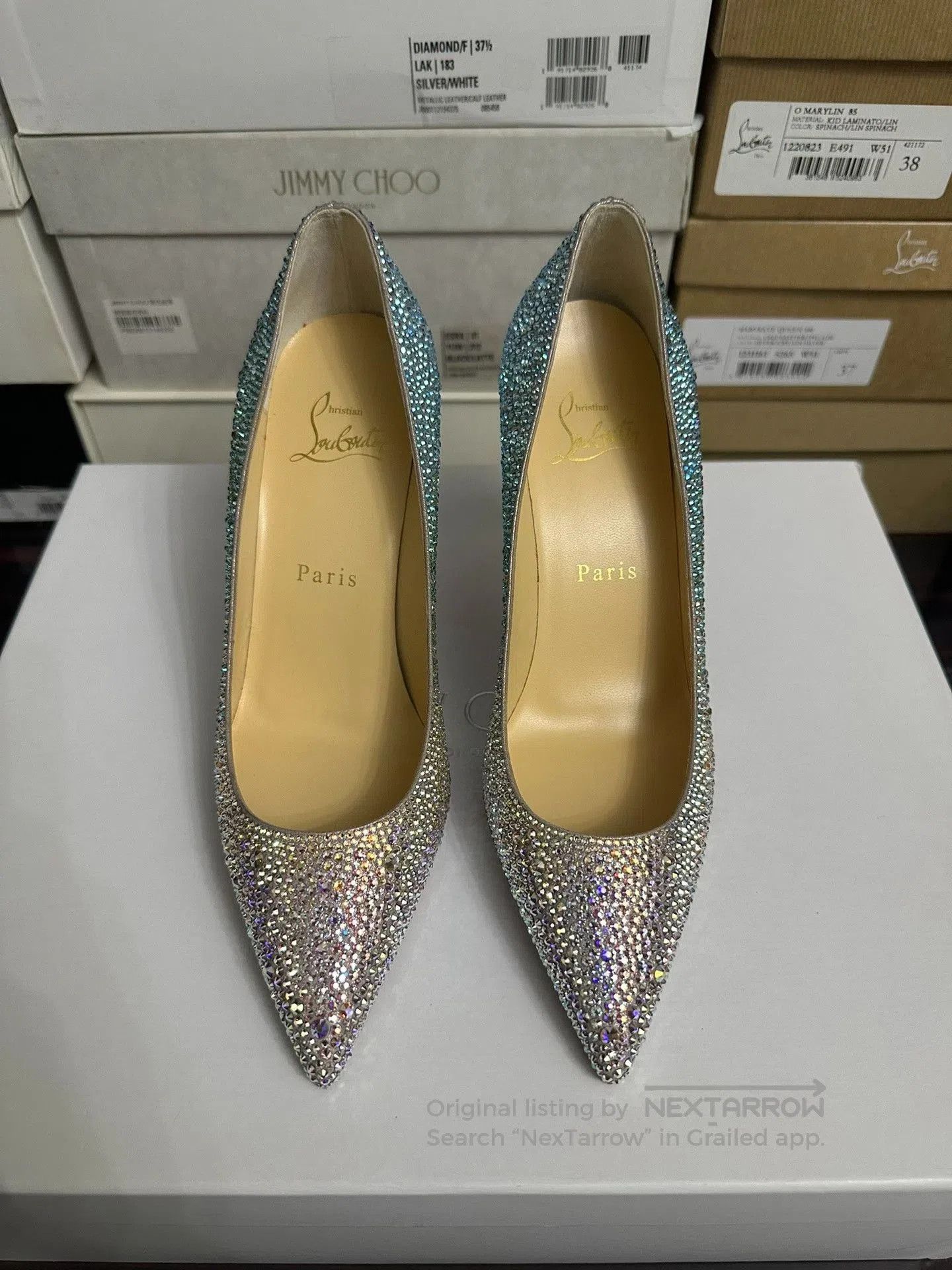 Christian Louboutin Christian Louboutin Mermaid Gradient Crystal Heels. Size US 4 / IT 34 - 1 Thumbnail