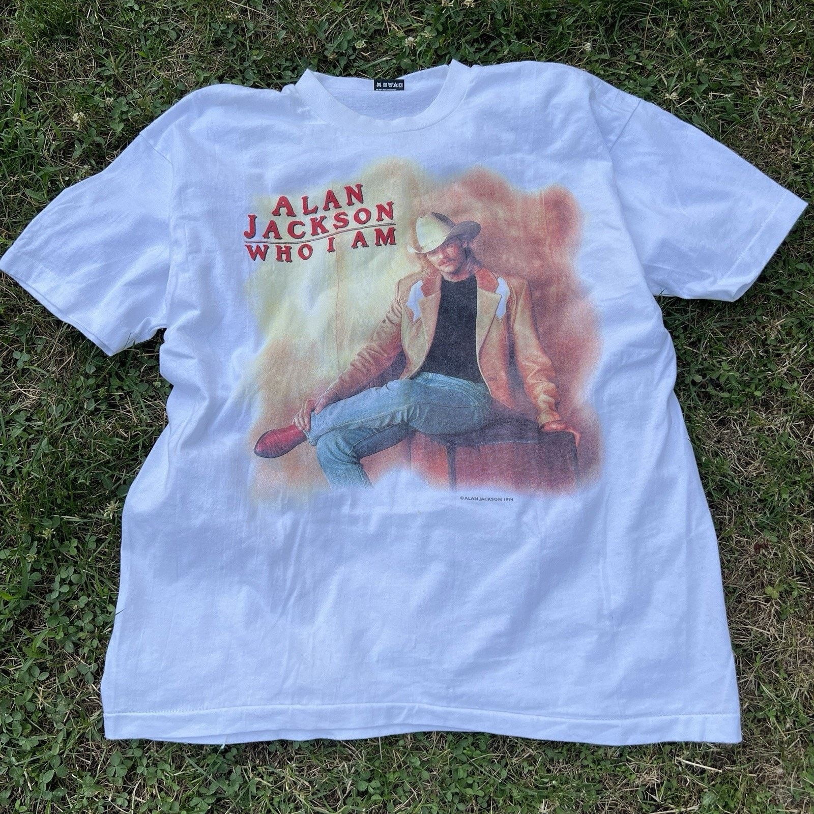 Fruit Of The Loom VINTAGE Alan Jackson Country T-Shirt Who I Am 1994 Tee Size US XL / EU 56 / 4 - 1 Thumbnail