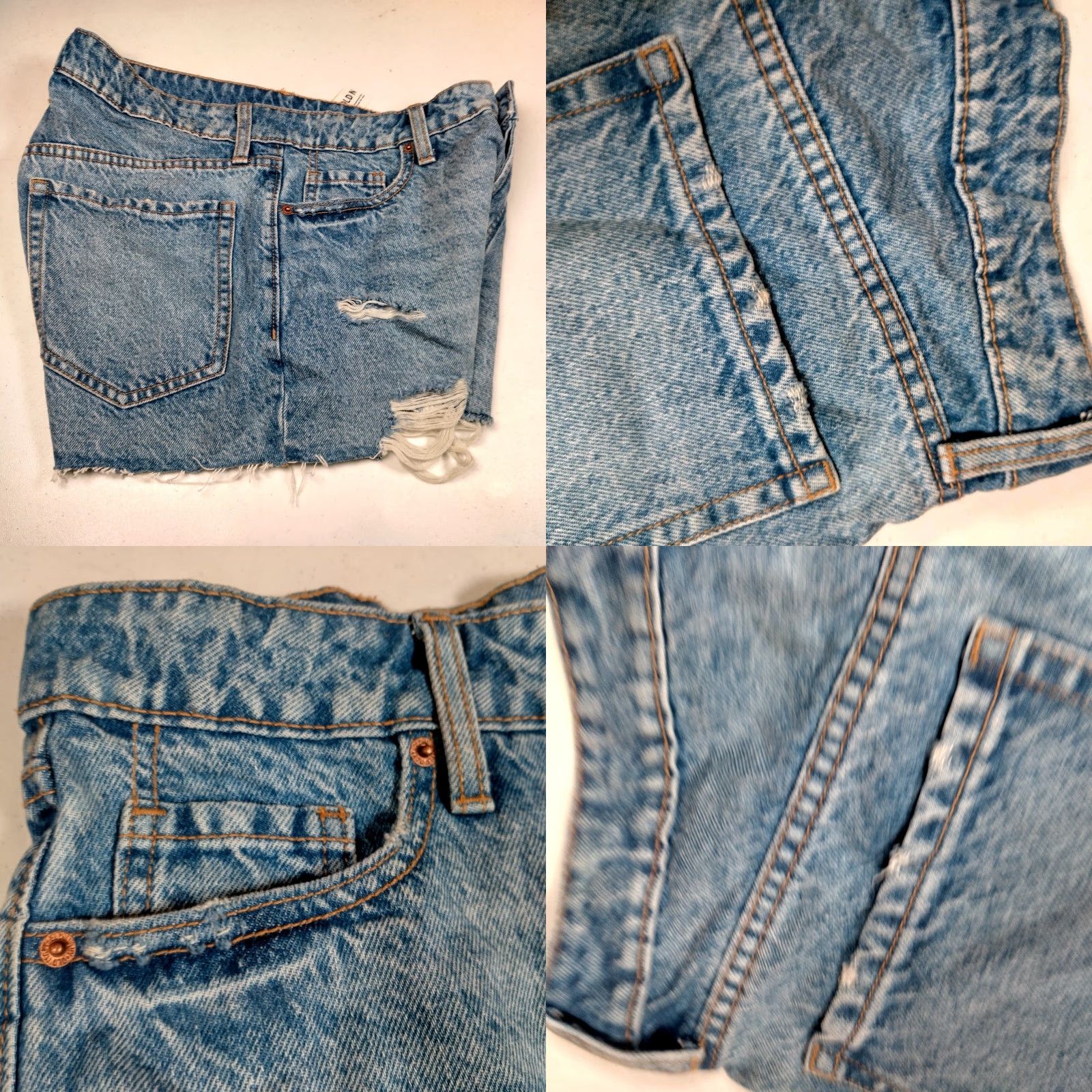 Old Navy VINTAGE Old Navy Jean Shorts Women 10 Distressed Cut-Off Light Wash Denim Blue Size 32" / US 10 / IT 46 - 8 Thumbnail