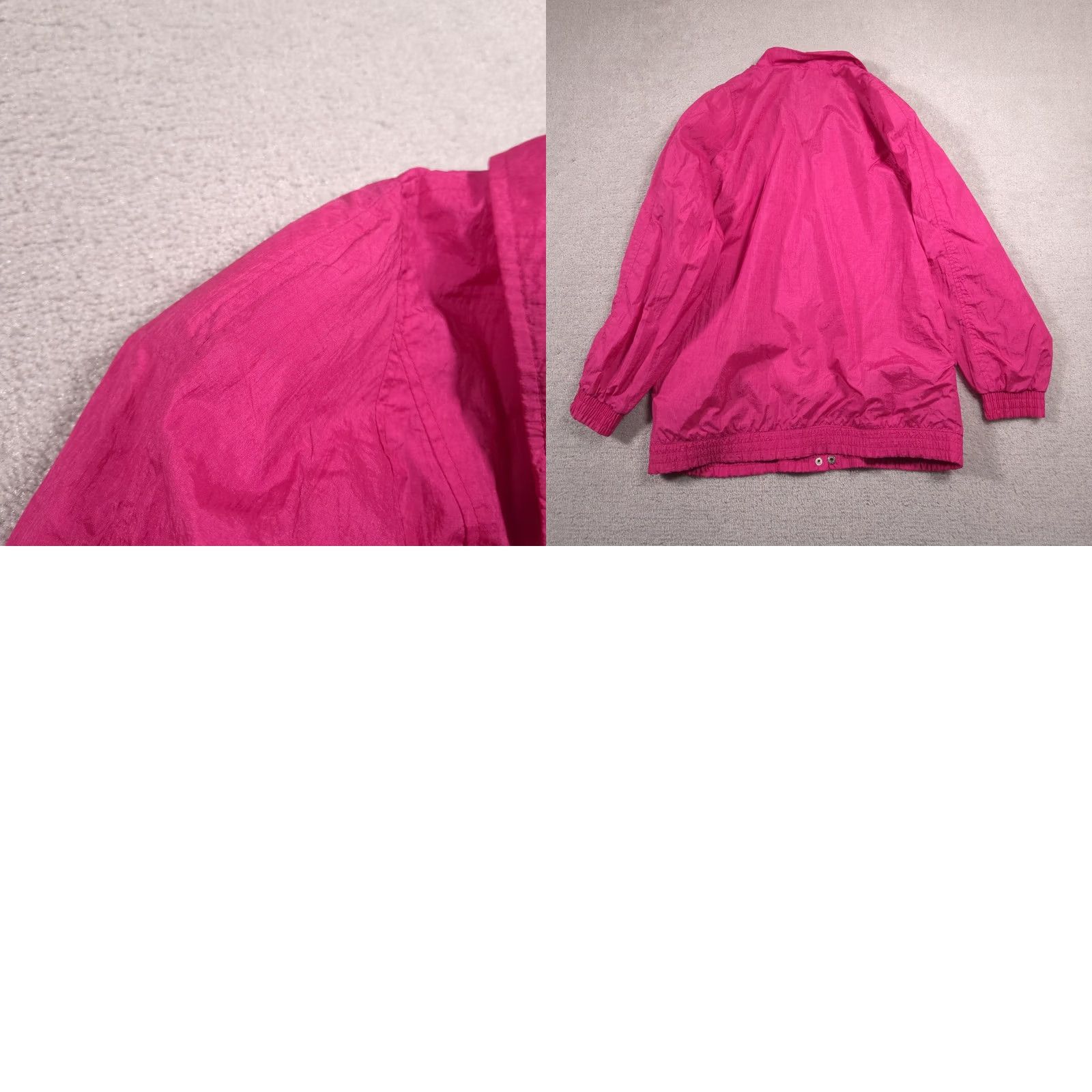 Pinko VINTAGE Dani Colby Jacket Womens Large Pink Snap Front Windbreaker Lightweight Jacket Size L / US 10 / IT 46 - 9 Thumbnail