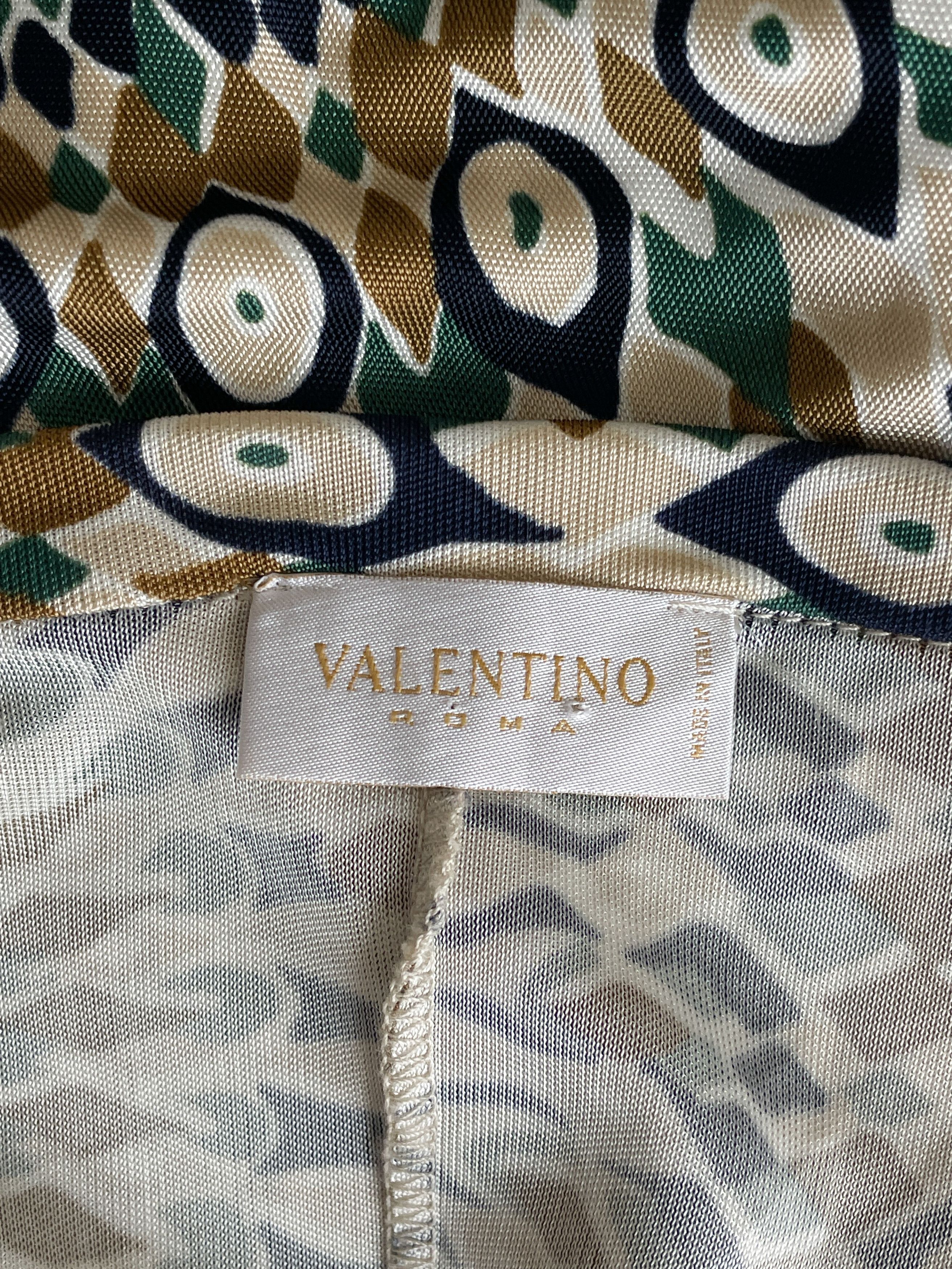Valentino green and beige geometric pattern dress Size M / US 6-8 / IT 42-44 - 8 Thumbnail