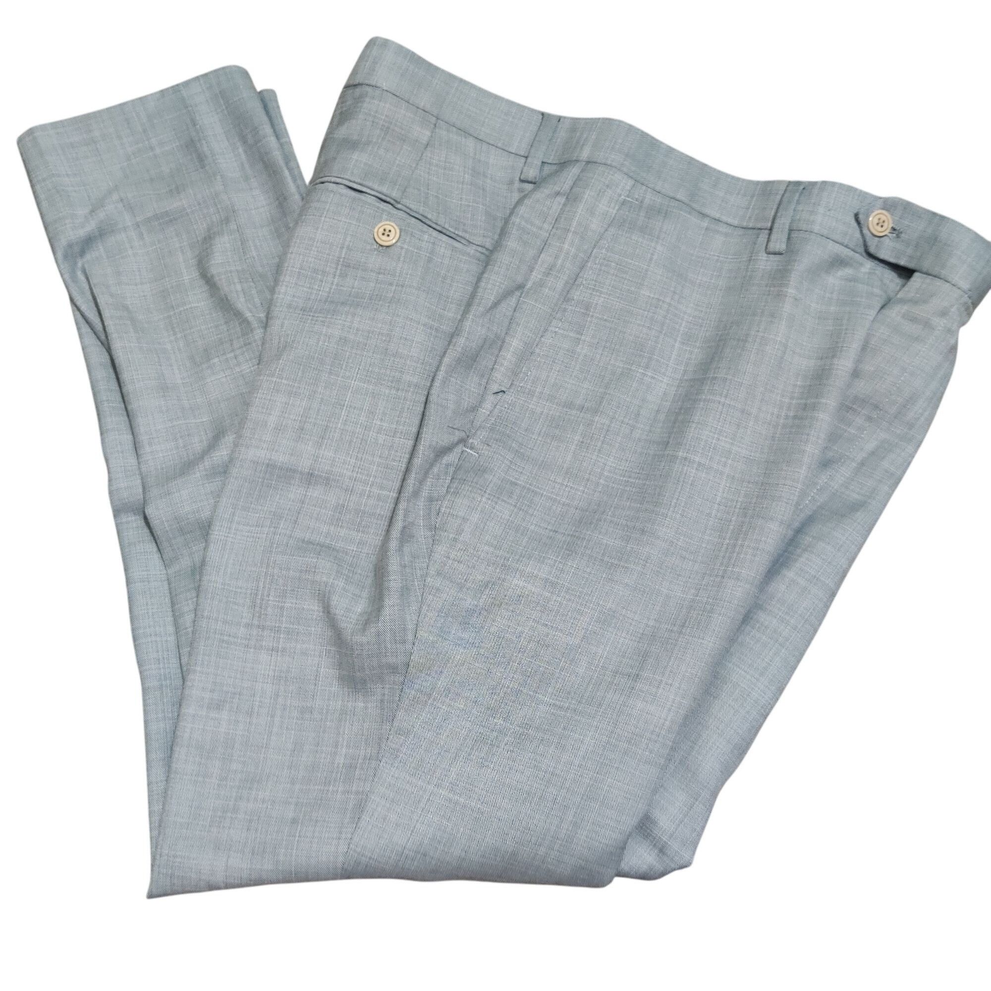 Other Studio Ferera 36 Grey Dress Pants Slim Fit Tapered Flat Fro Size US 36 / EU 52 - 3 Thumbnail