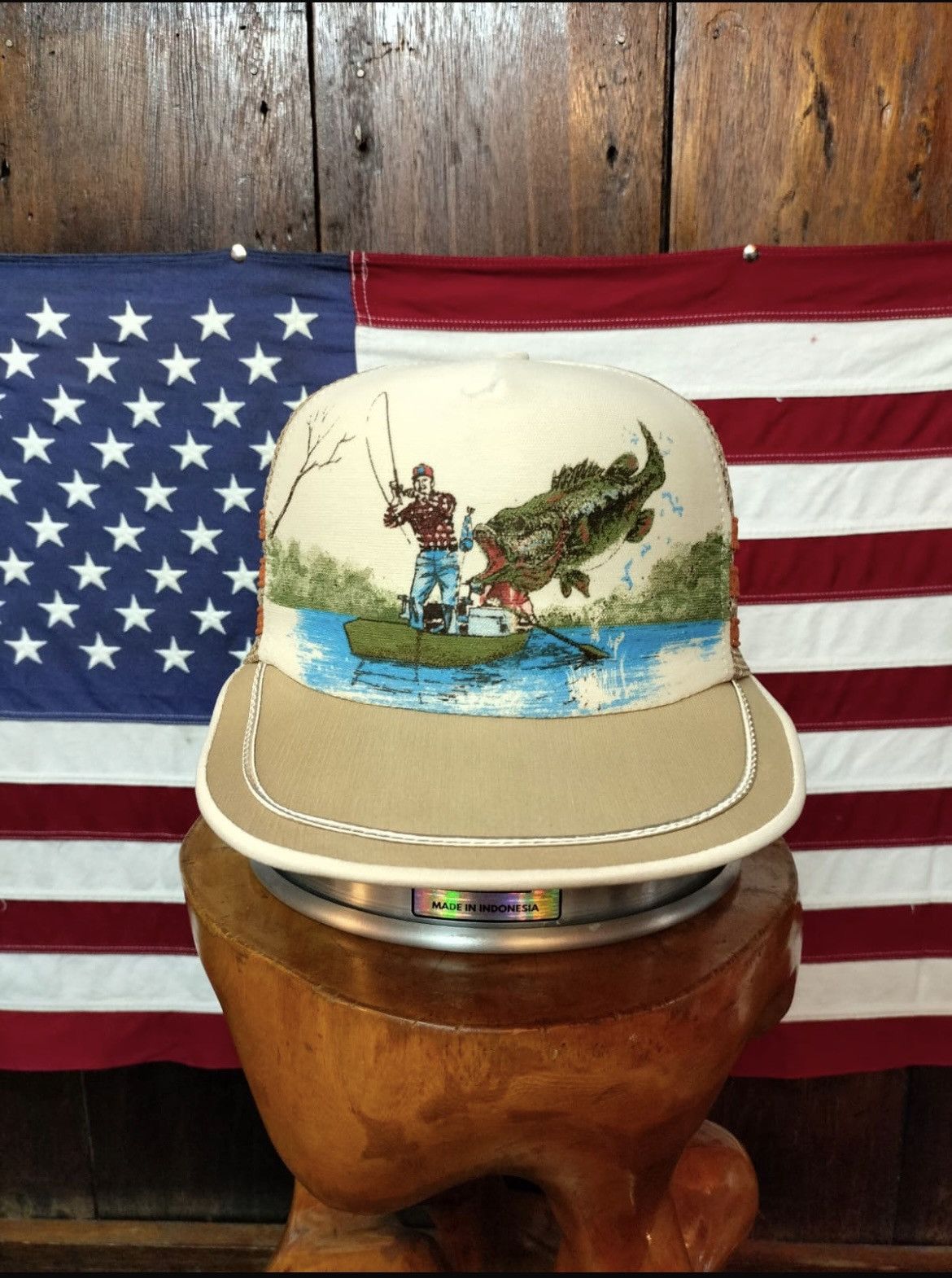 Vintage Vintage Fisherman Strapback Hat Trucker Cap Size ONE SIZE - 1 Thumbnail