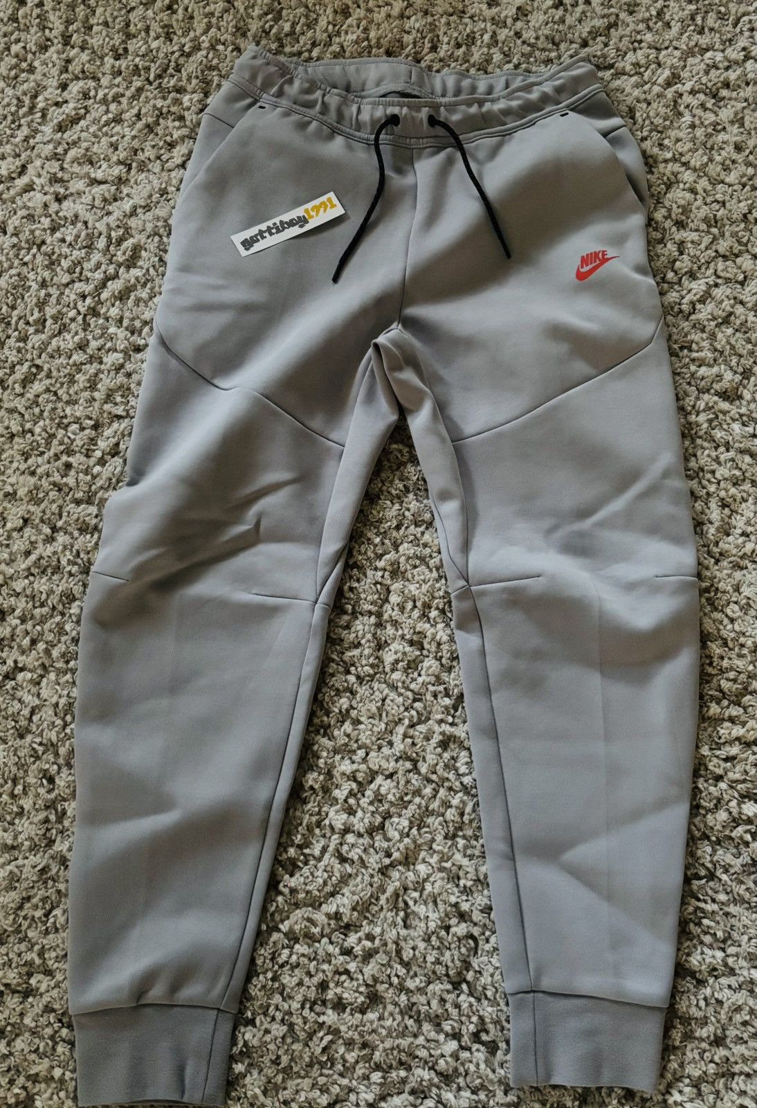 Nike Nike Sportswear Tech Fleece Joggers 'Wolf Grey/Turf Orange' Size US 32 / EU 48 - 1 Thumbnail