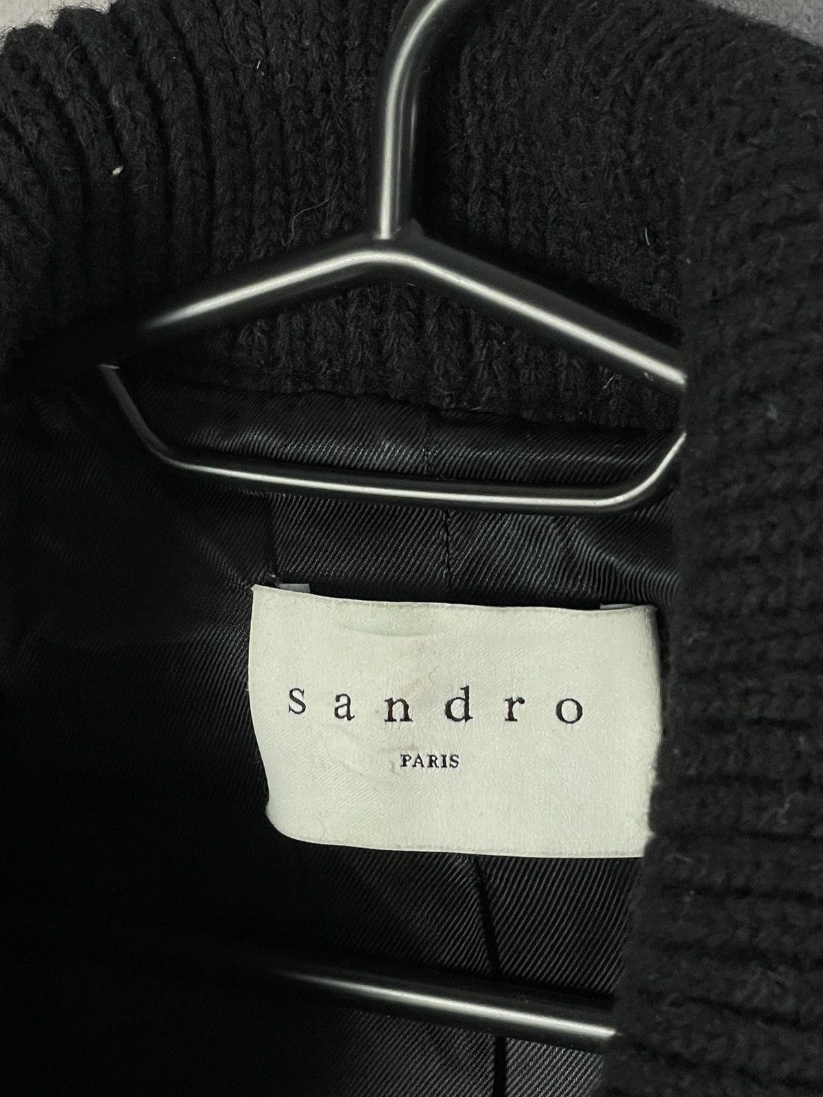 Sandro Sandro Vintage Wool Black Avant Garde Coat Size XS / US 0-2 / IT 36-38 - 8 Thumbnail