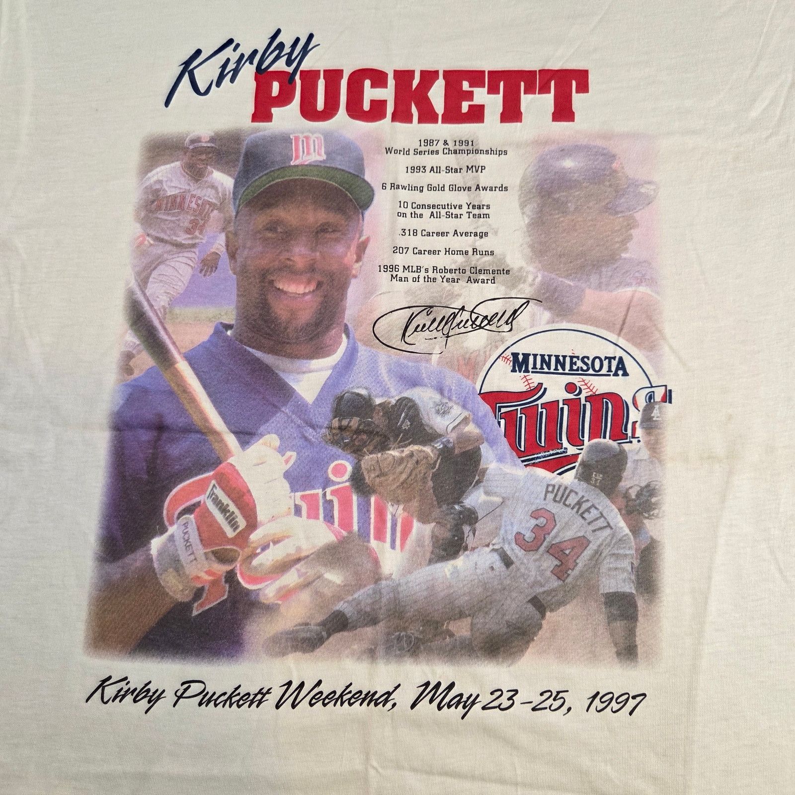 Twins 1997 Kirby Puckett Weekend Twins Target Promo Tee L Size US L / EU 52-54 / 3 - 2 Thumbnail