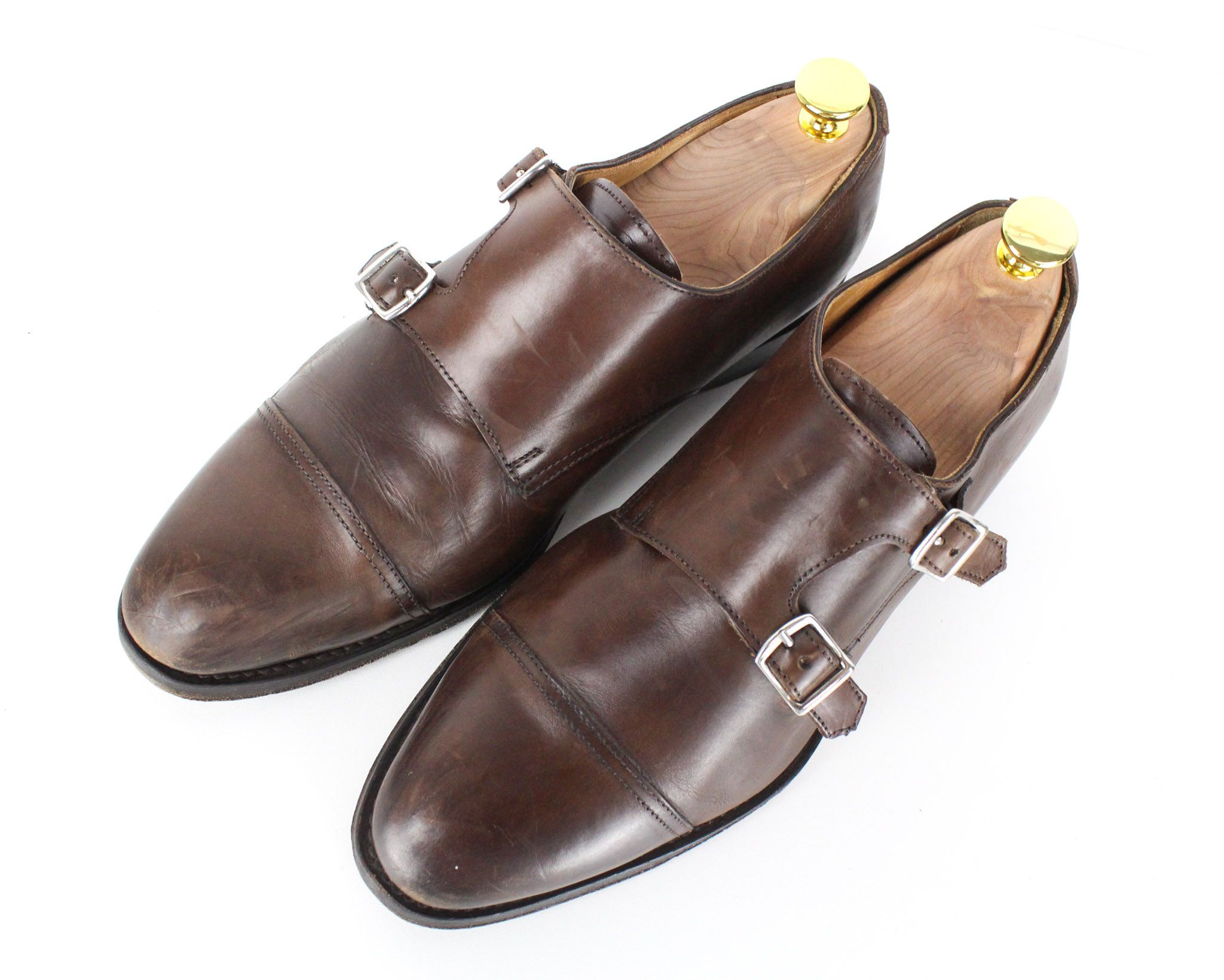 Suitsupply EU39.5 Brown Double Monk Leather Shoes 73440 Size US 6.5 / EU 39-40 - 8 Thumbnail