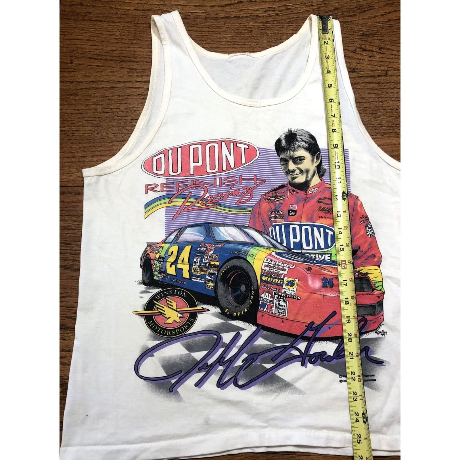 NASCAR VINTAGE Motorsport T-Shirt M White 1990s Jeff Gordon NASCAR Winston Indy Brickyard Racing Shirt Mens Size US M / EU 48-50 / 2 - 7 Thumbnail