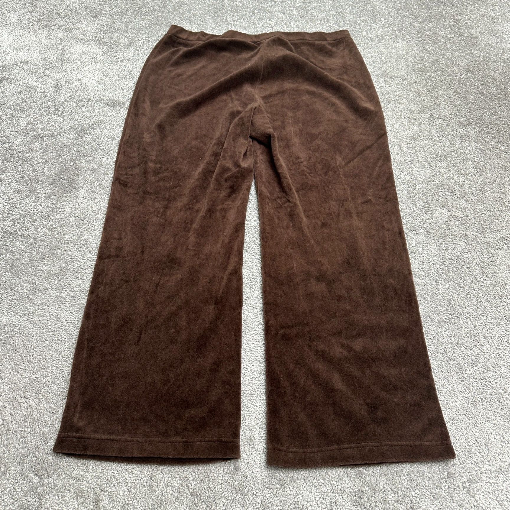 Charter Club Charter Club Sweatpants Velour Wide Leg Womens Large Brown 36x28 Pull On Casual Size 36" / US 14 / IT 50 - 2 Thumbnail