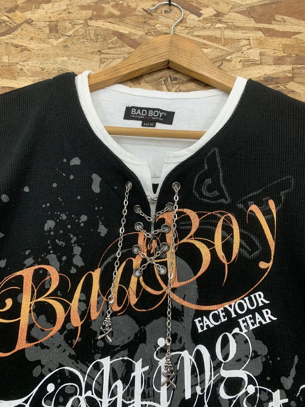 Affliction × If Six Was Nine × Le Grande Bleu (L.G.B.) Y2k Bad Boy Face Your Fear Poem Skull Chain Size US M / EU 48-50 / 2 - 13 Thumbnail