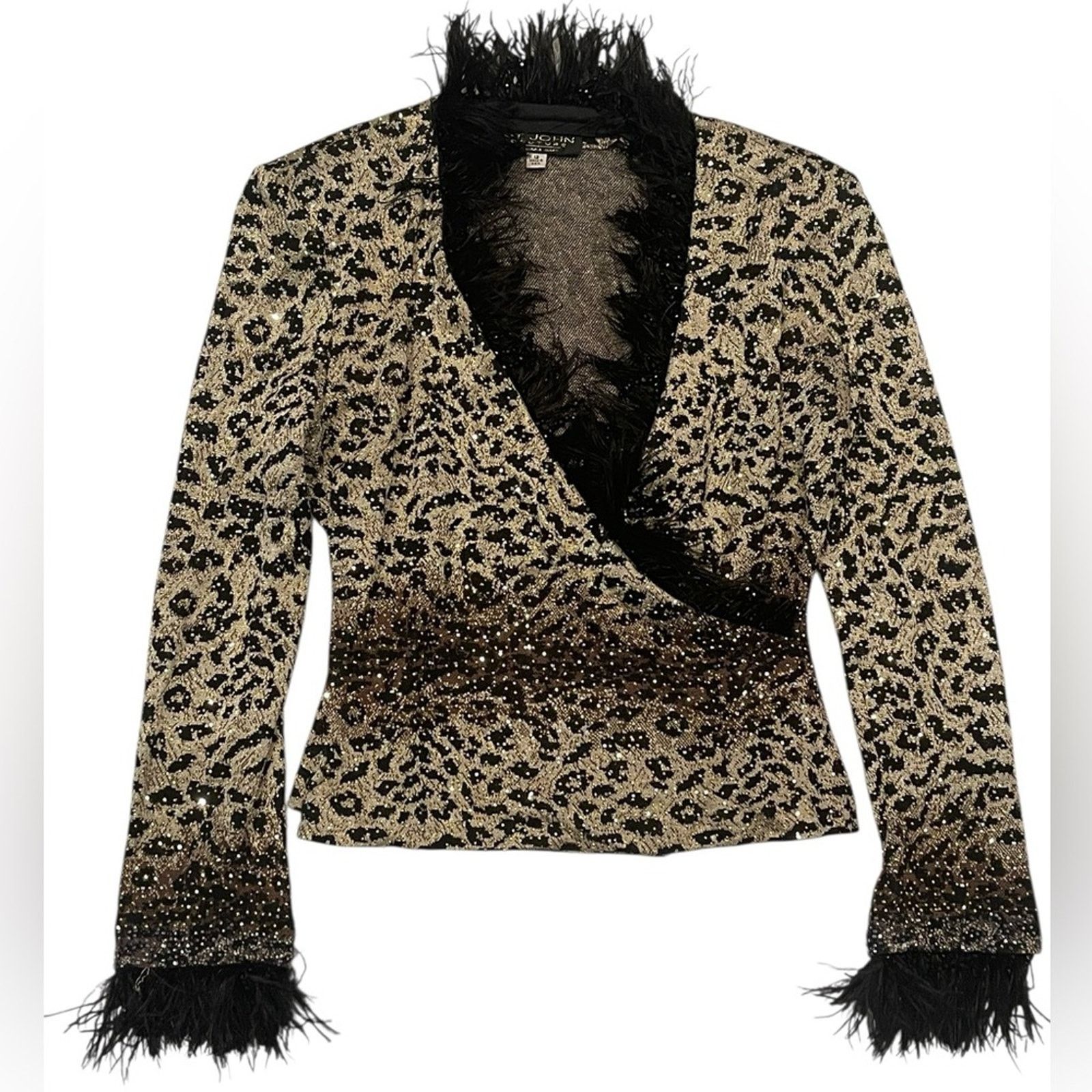 St. John St. John Studded Chic Leopard Print Sweater Sz:12 Size XL / US 12-14 / IT 48-50 - 1 Thumbnail