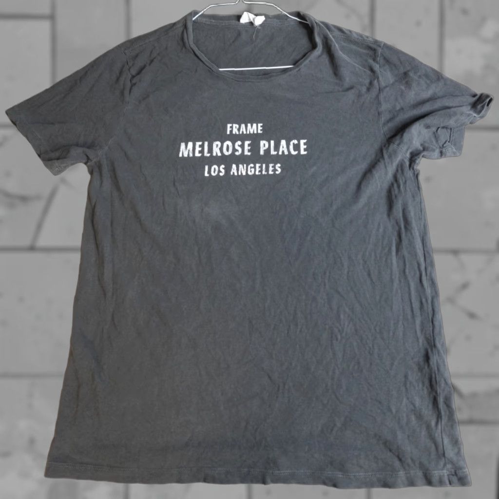 Frame Frame Mens Shirt L Gray Melorse Place Los Angeles Graphic Print Crew Neck Short Sleeve T-Shirt 2010-2019 Cotton Jersey Size US L / EU 52-54 / 3 - 1 Thumbnail