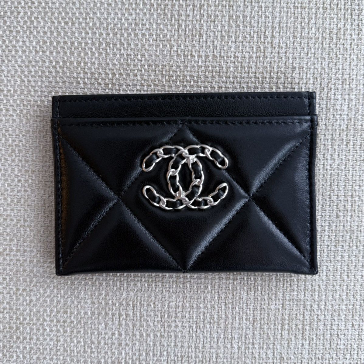 Chanel CHANEL O Card Holder Black Lambskin Silver Hardware NEW Size ONE SIZE - 2 Thumbnail