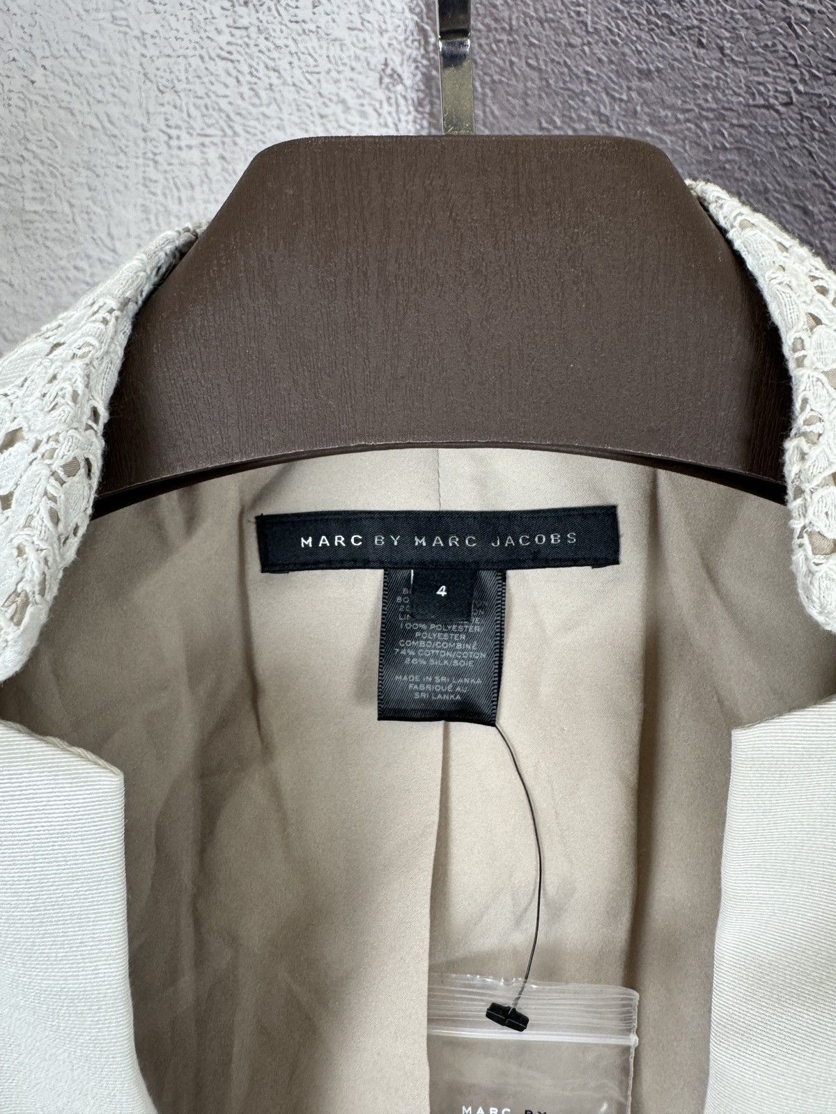 Marc by Marc Jacobs Marc By Marc Jacobs Womens Lace Notch Collar Blazer White 4 Size S / US 4 / IT 40 - 8 Thumbnail