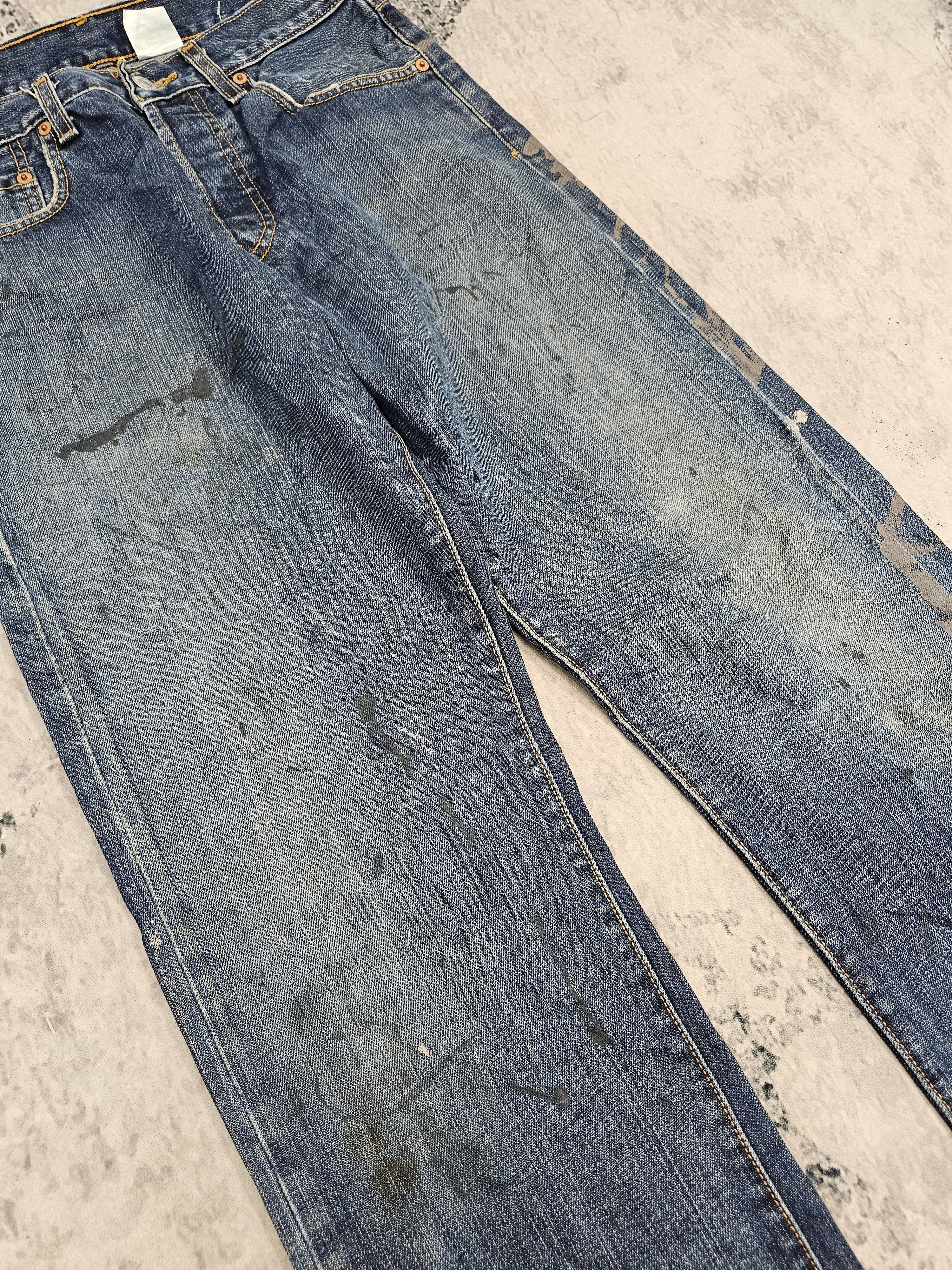 Levi's Vintage Clothing Vintage LEVIS 501 Paint Splash Blue Jeans Size 30X31.5 L0526 Size US 30 / EU 46 - 6 Thumbnail