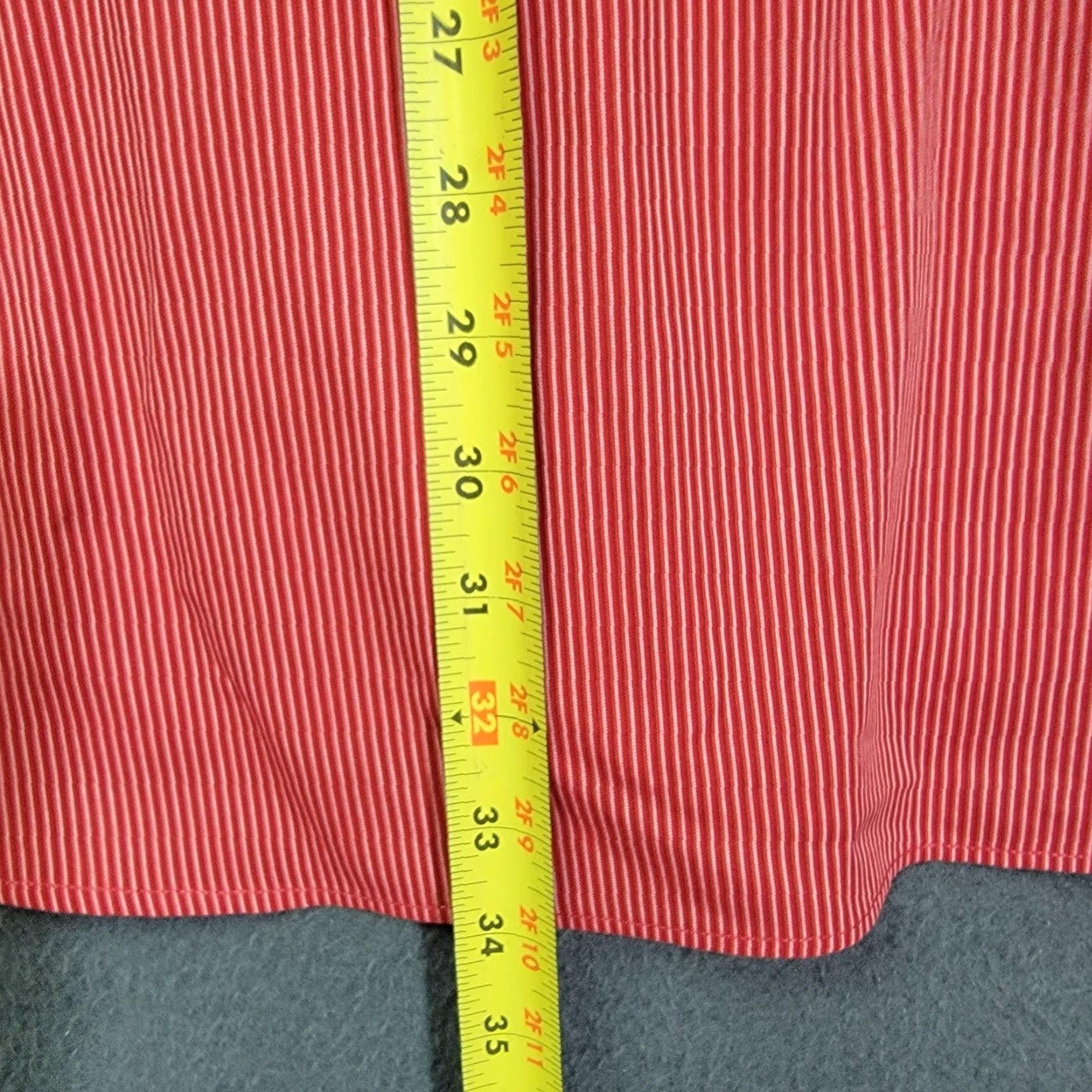 Vintage book a tailor Shirt Mens 2XL Dress Shirt Long Sleeve Button-Up Business Casual Red Cotton Striped Size US XXL / EU 58 / 5 - 5 Thumbnail