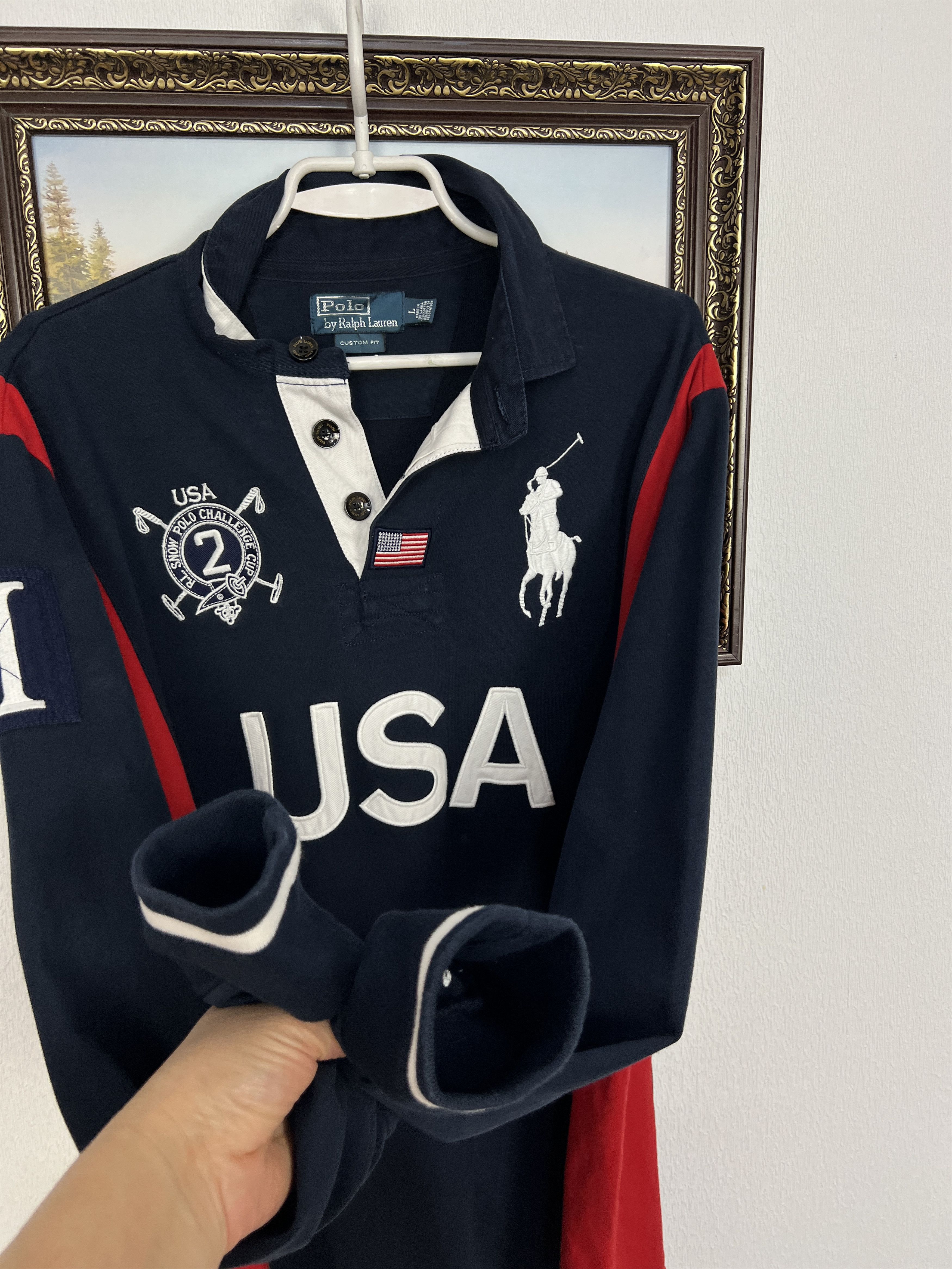 Polo Ralph Lauren Vintage USA Snow Polo Challenge Cup Rugby Long Sleeve Size US L / EU 52-54 / 3 - 7 Thumbnail