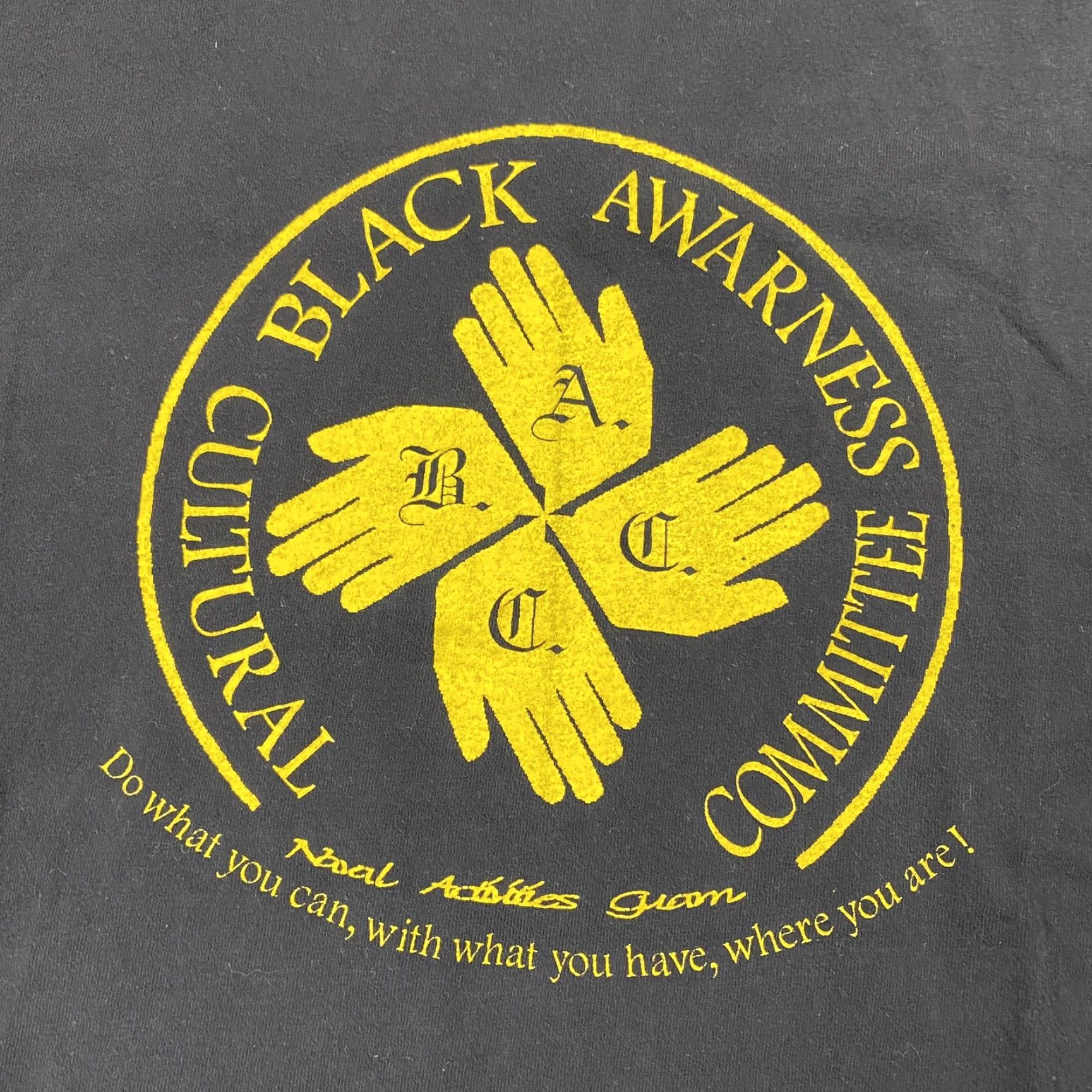 Vintage VINTAGE Hanes Beefy Black Awareness Cultural Committee Shirt 90s Graphic T-Shirt Adult Large Size US L / EU 52-54 / 3 - 2 Thumbnail
